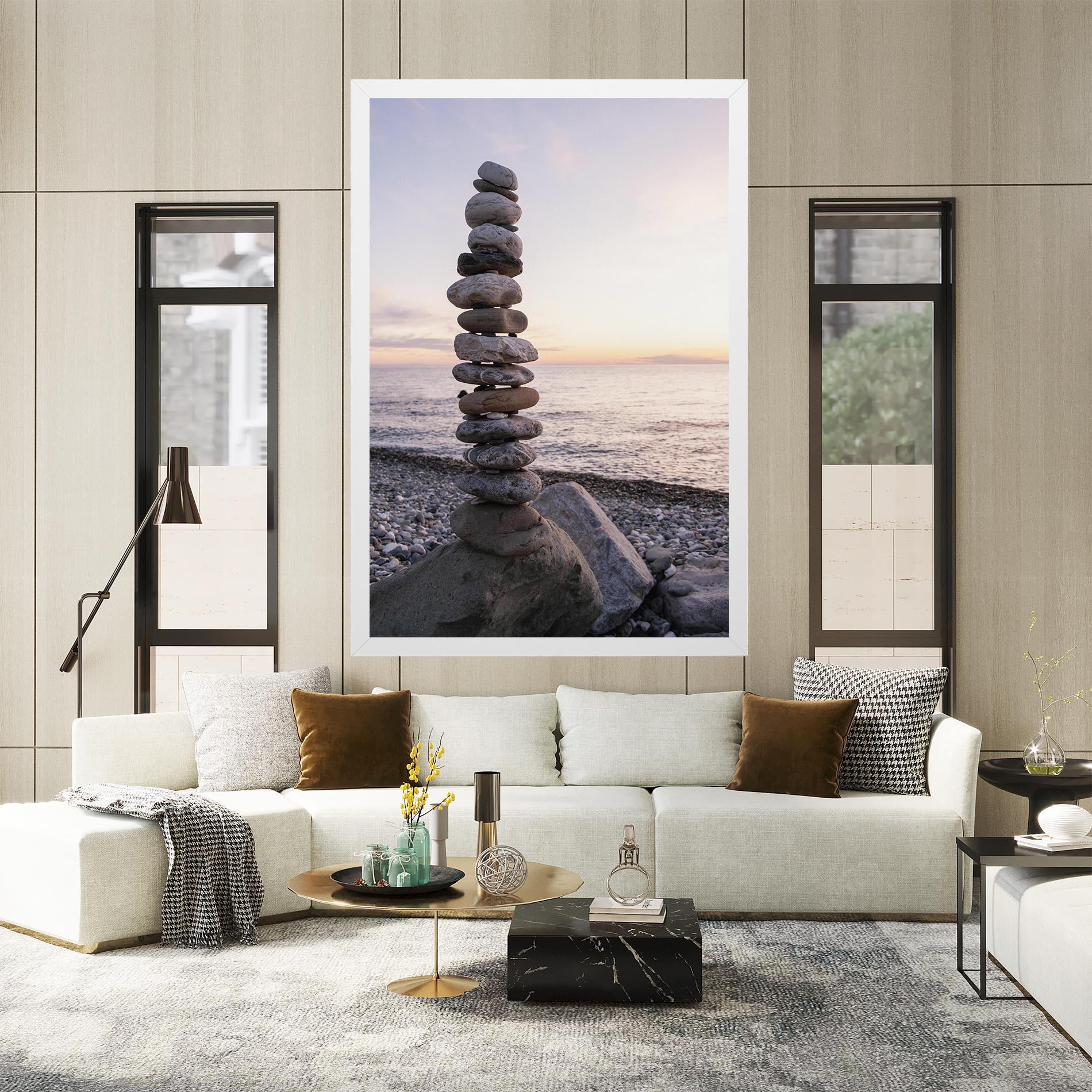 Vászonkép Pebbles Seaside mockup 2