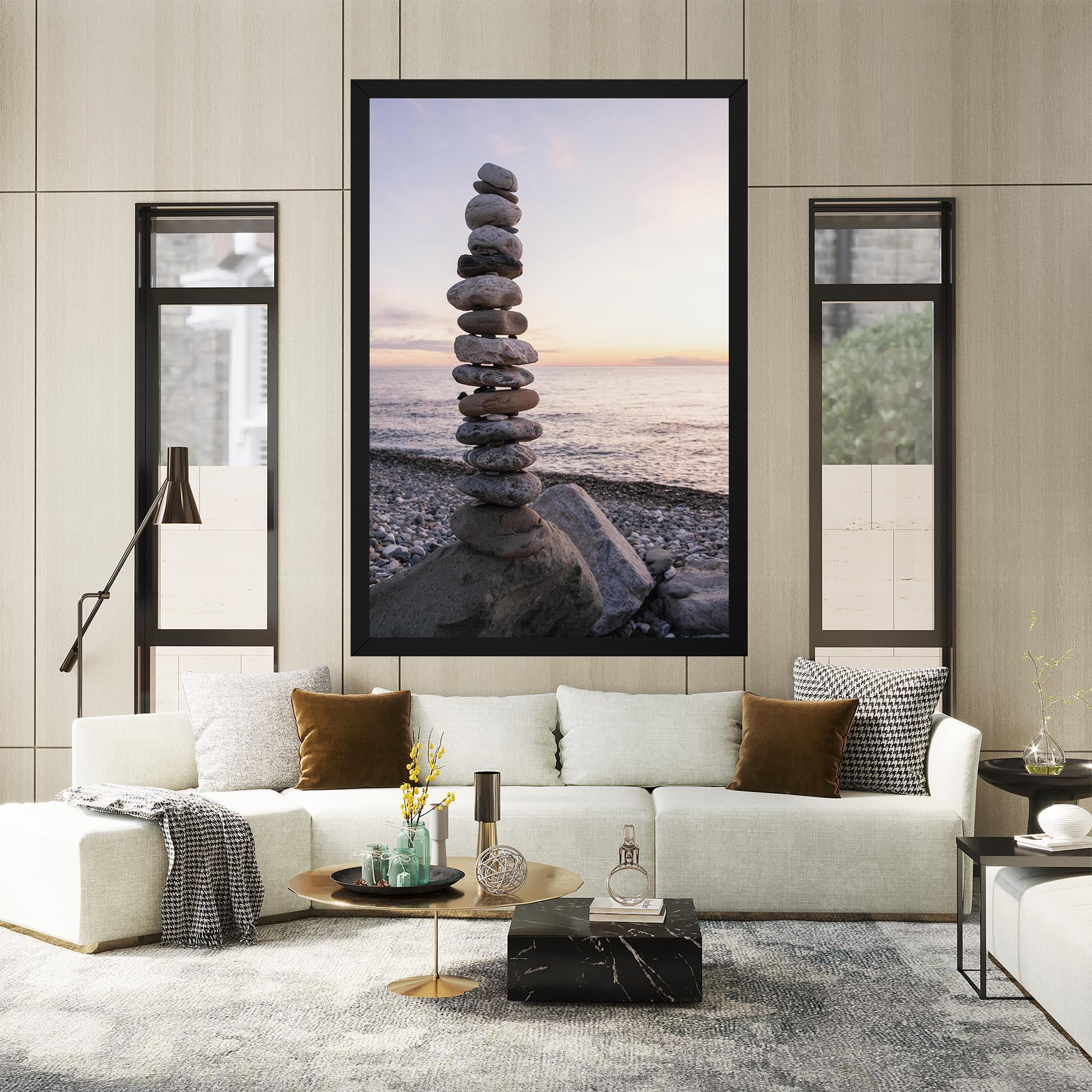 Vászonkép Pebbles Seaside mockup 2
