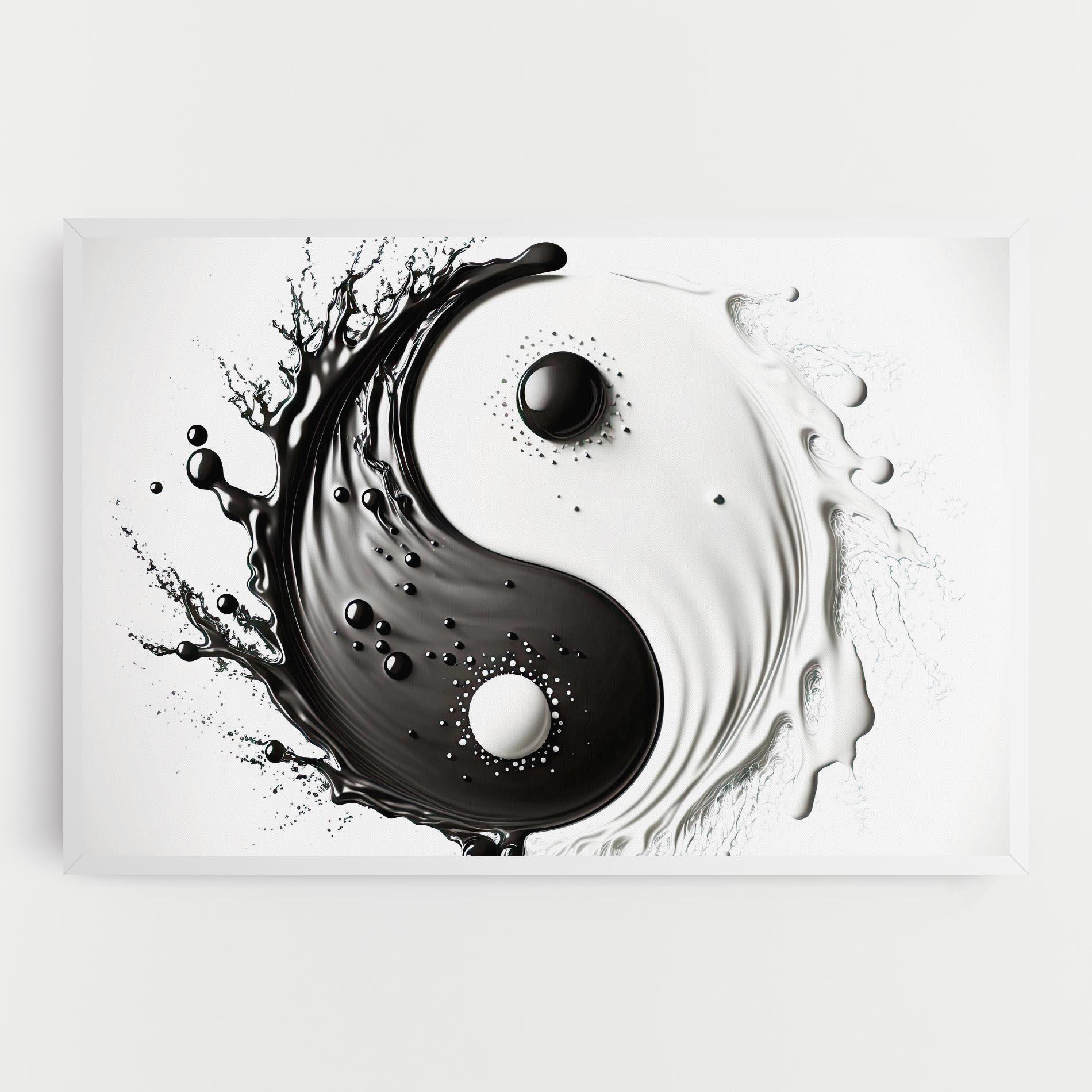 Vászonkép Black Liquid Yinyang mockup 0