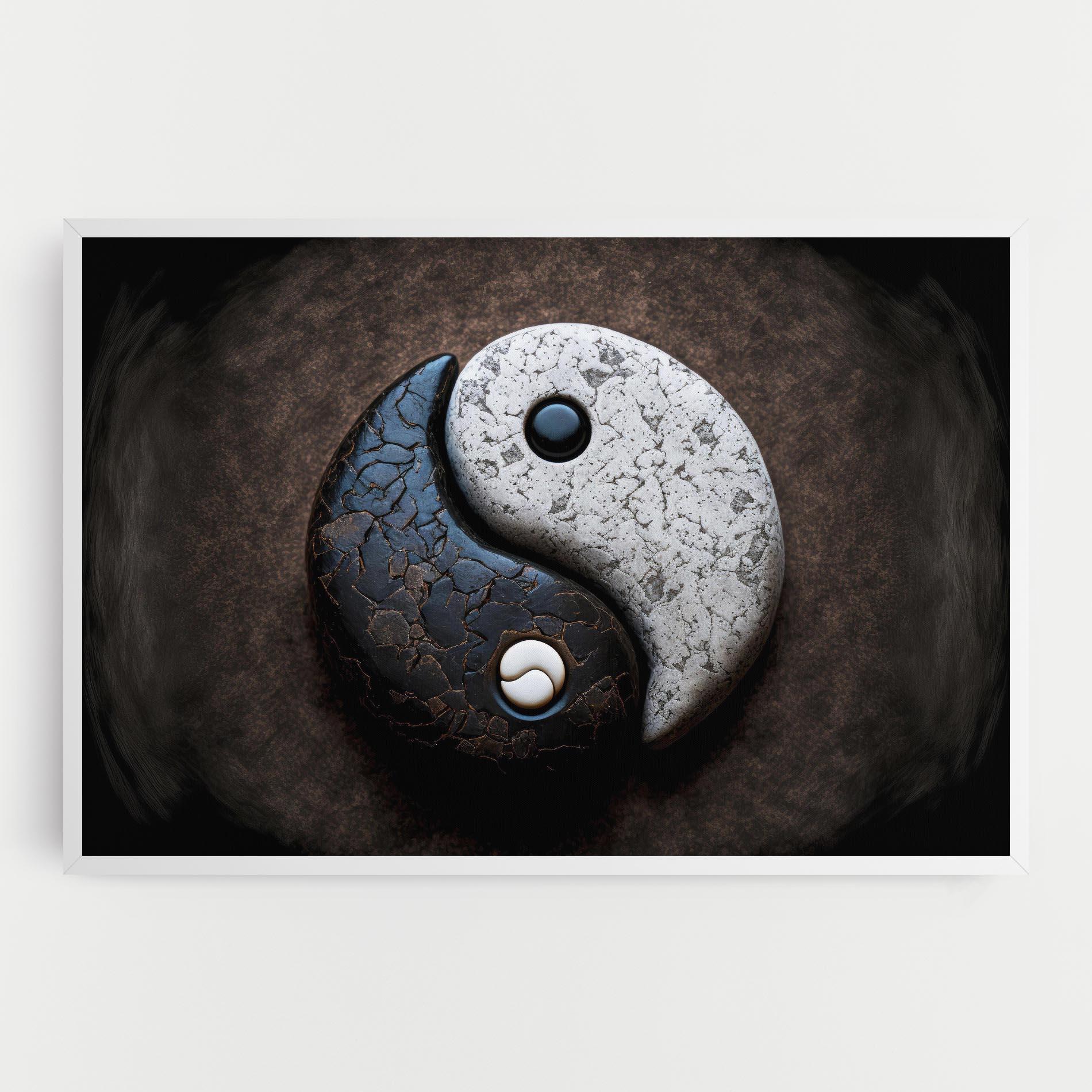 Vászonkép Black Stone Yinyang mockup 0