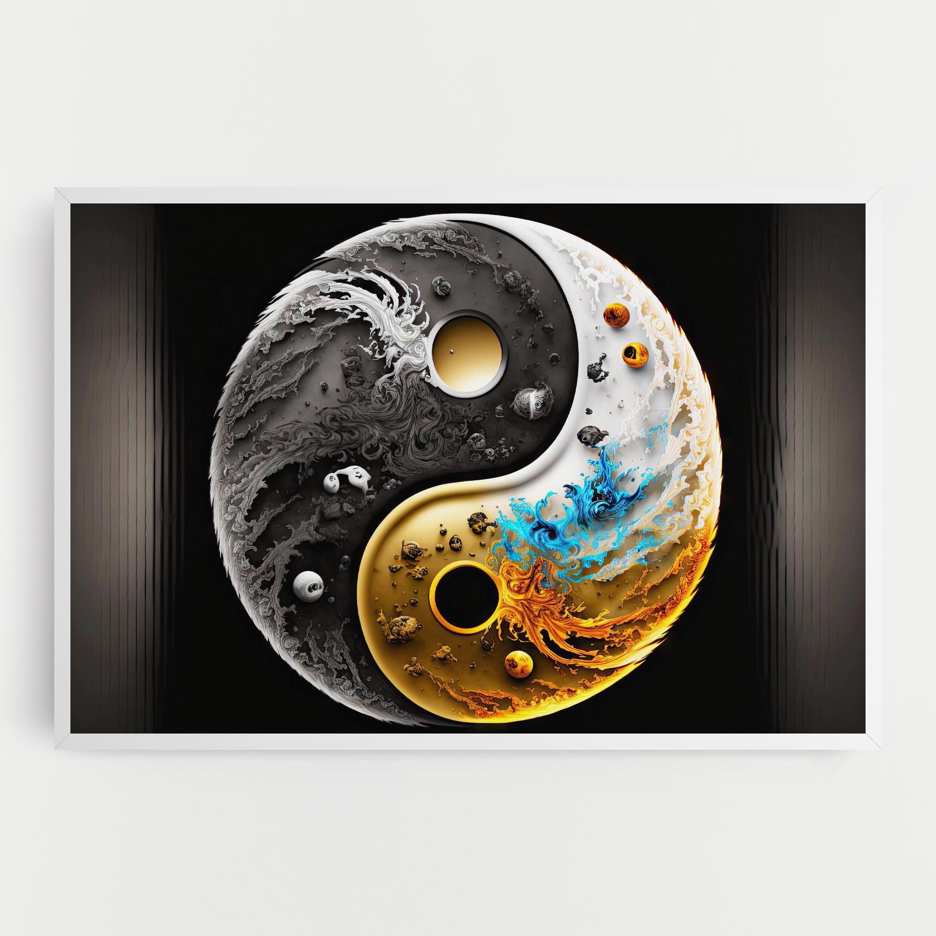 Vászonkép Black Yellow Yinyang mockup 0
