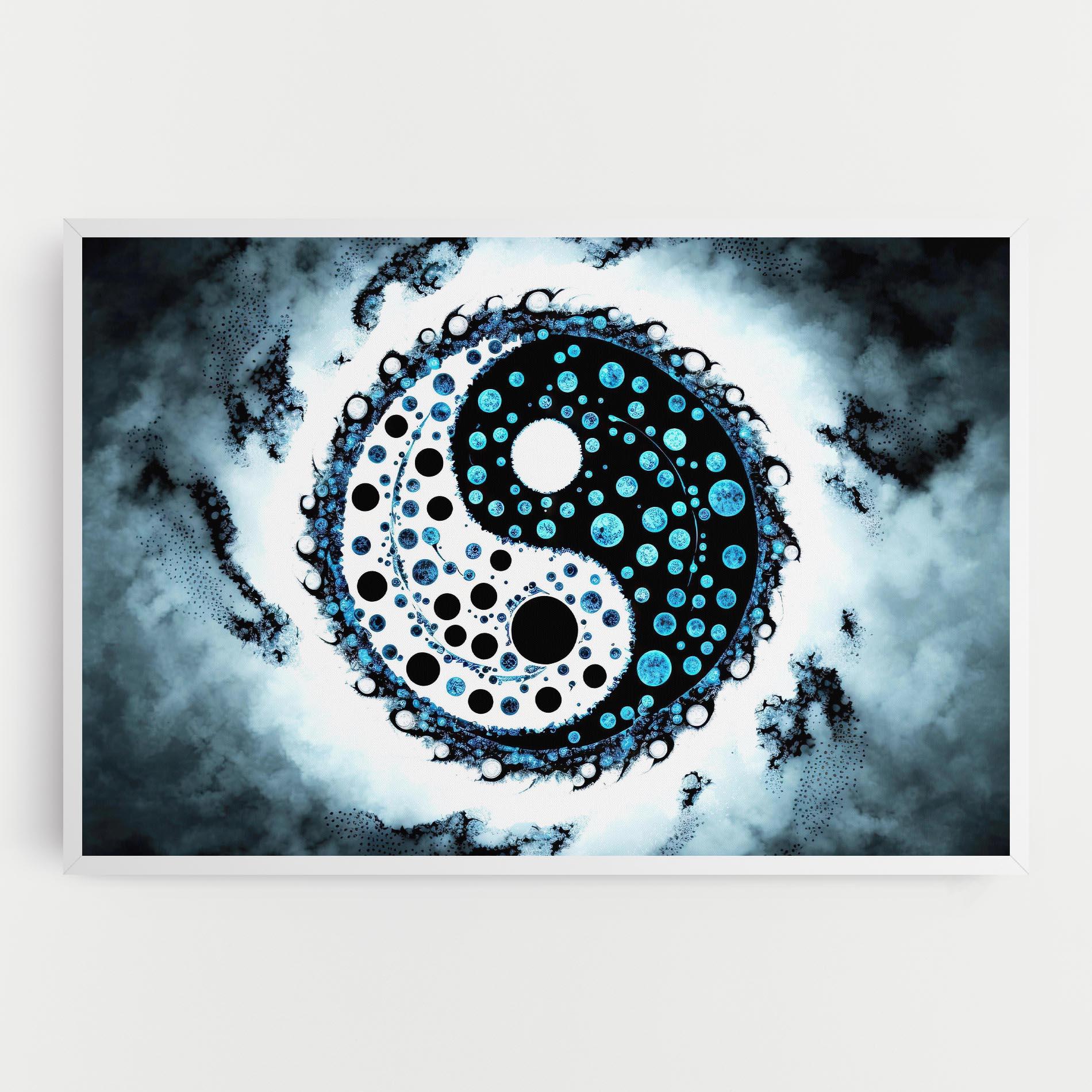 Vászonkép Blue White Yinyang mockup 0