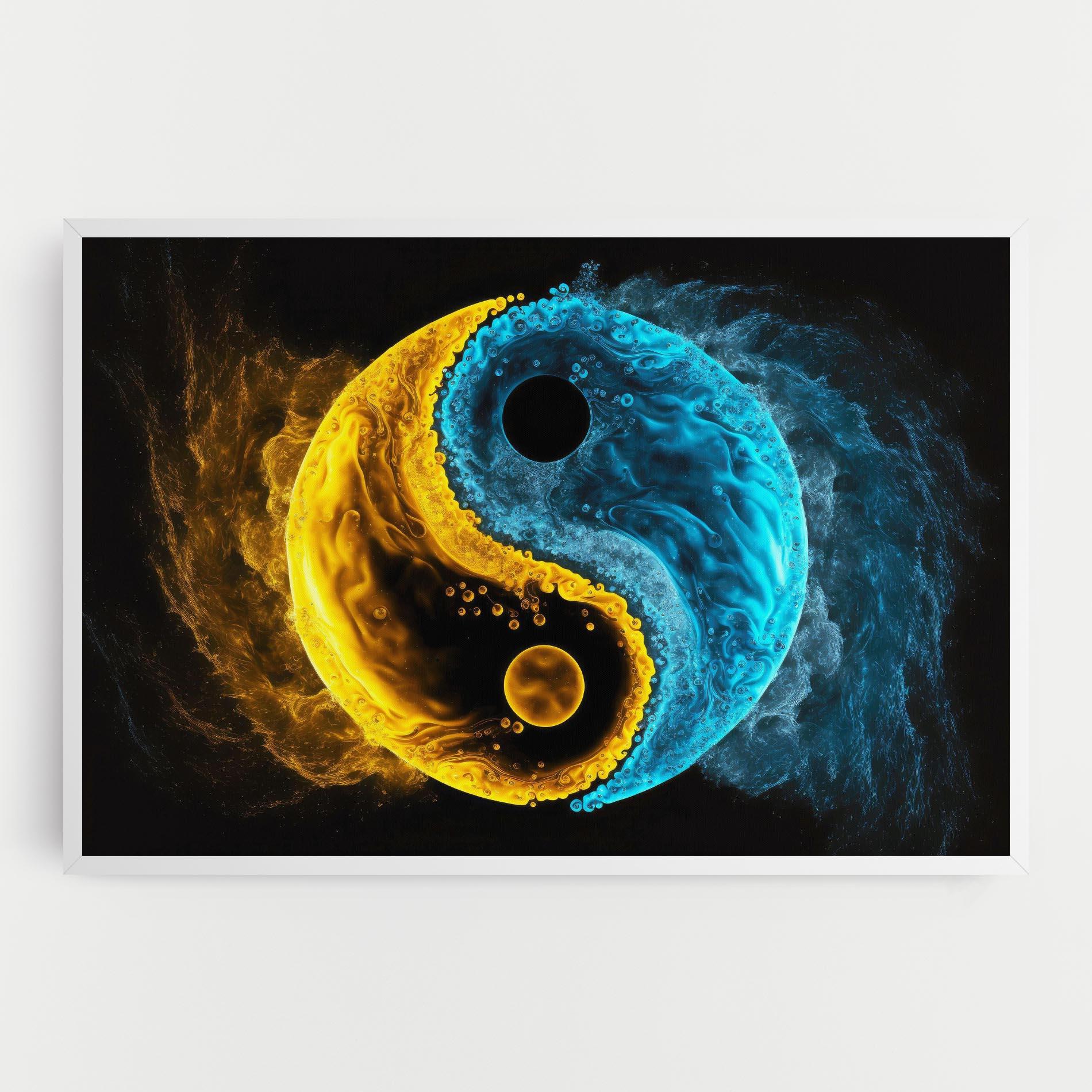 Vászonkép Yellow Blue Yinyang mockup 0