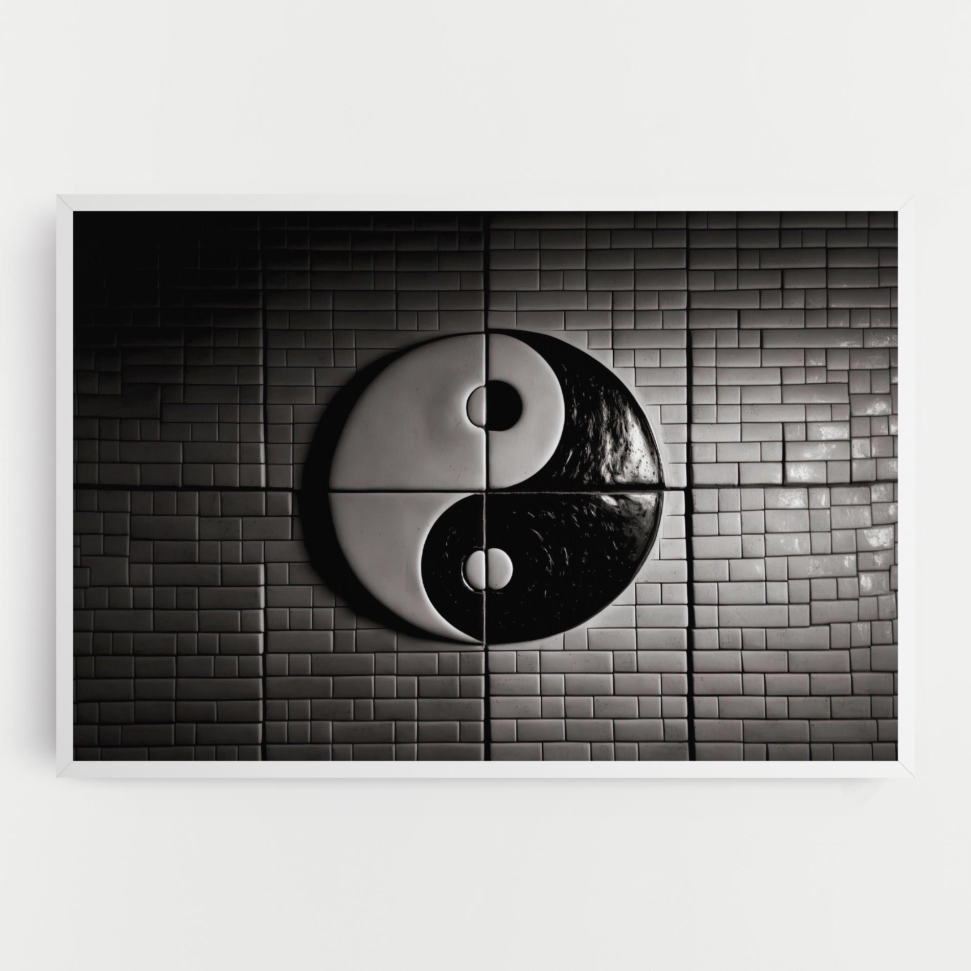 Vászonkép Yinyang Tiles Wall mockup 0