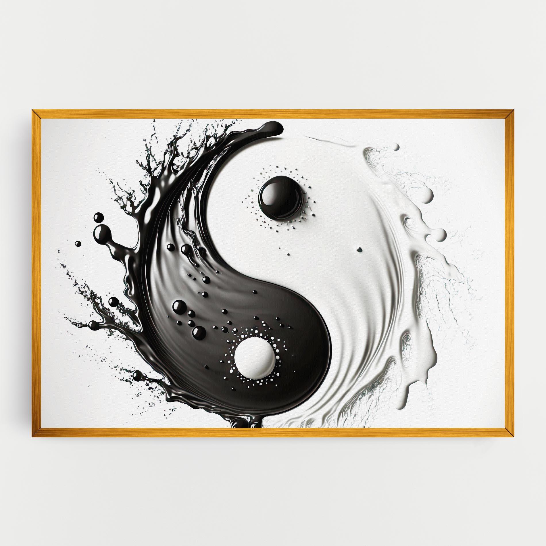 Vászonkép Black Liquid Yinyang mockup 0
