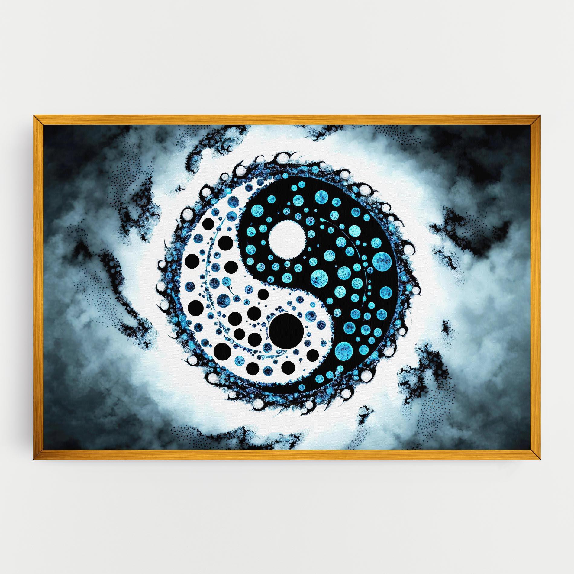 Vászonkép Blue White Yinyang mockup 0