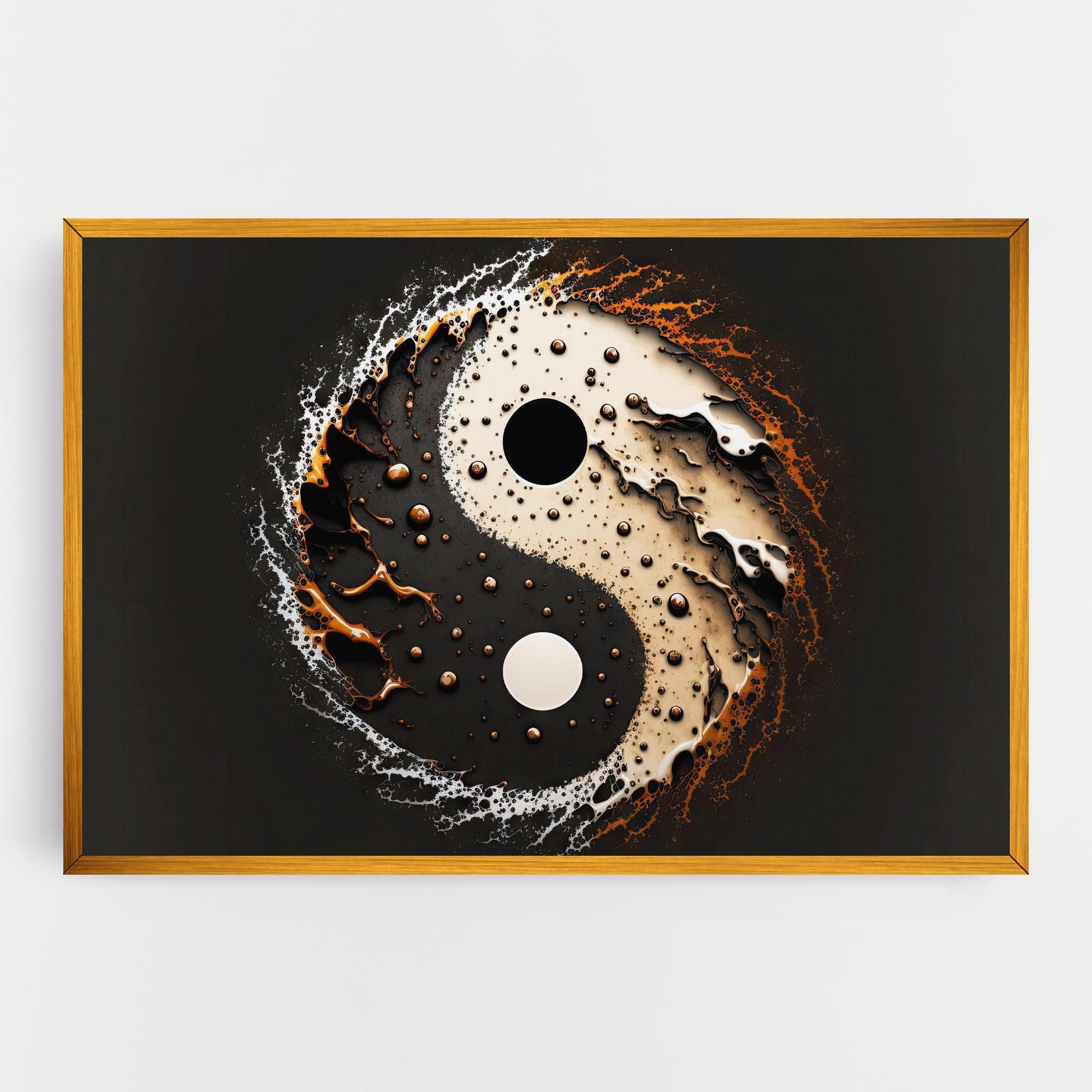 Vászonkép Brown Liquid Yinyang mockup 0