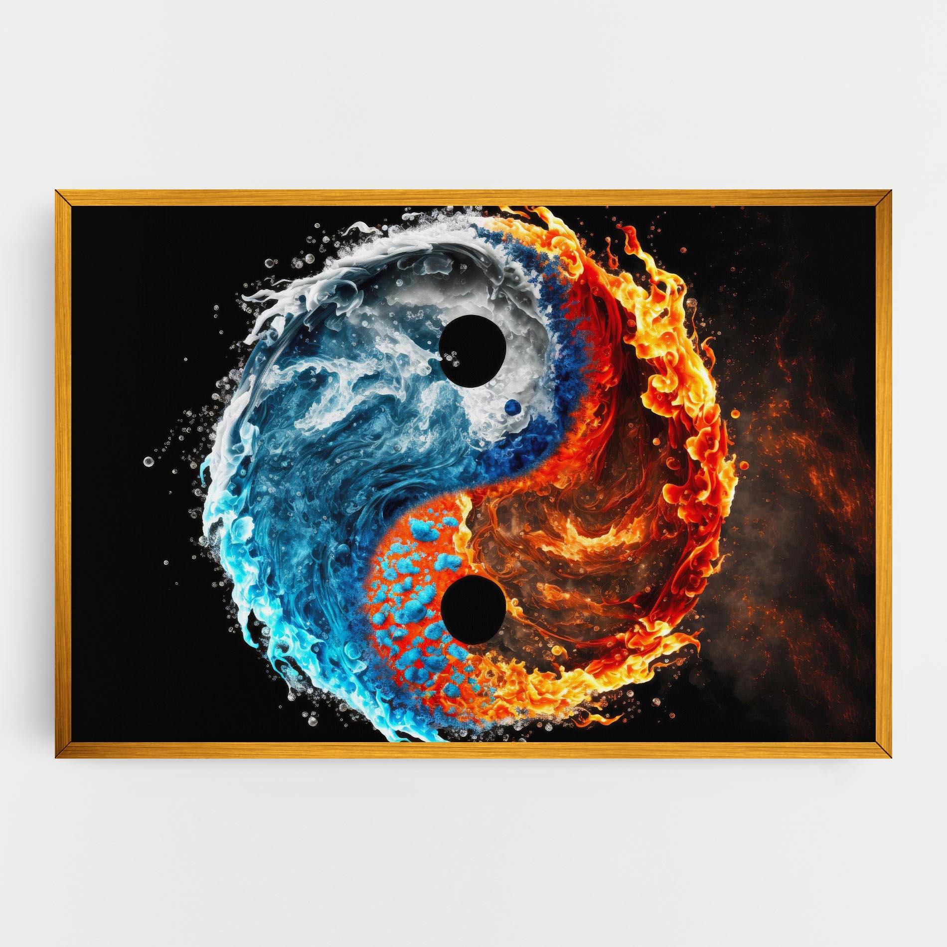 Vászonkép Fire Water Yin Yang mockup 0
