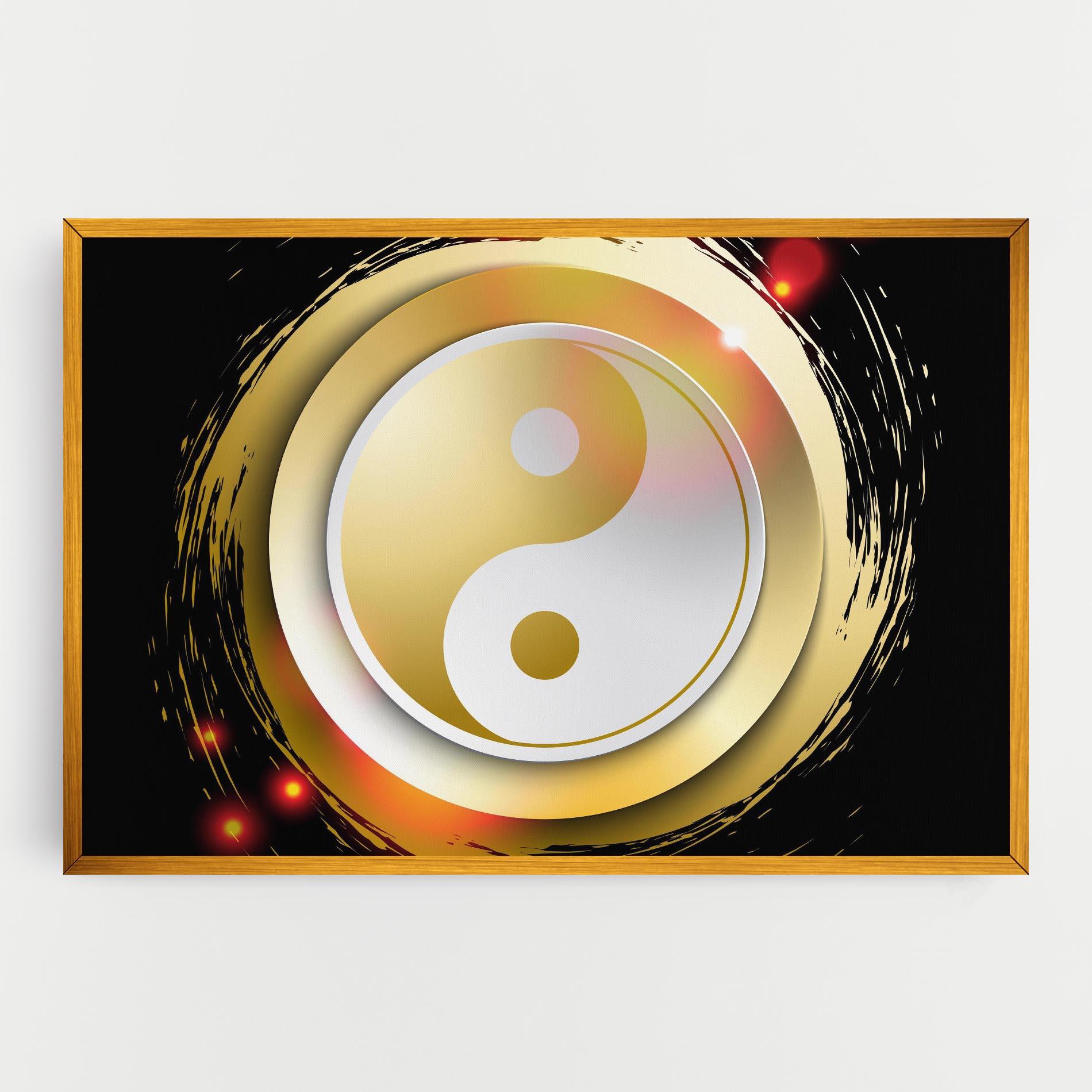 Vászonkép Gold Light Yinyang mockup 0