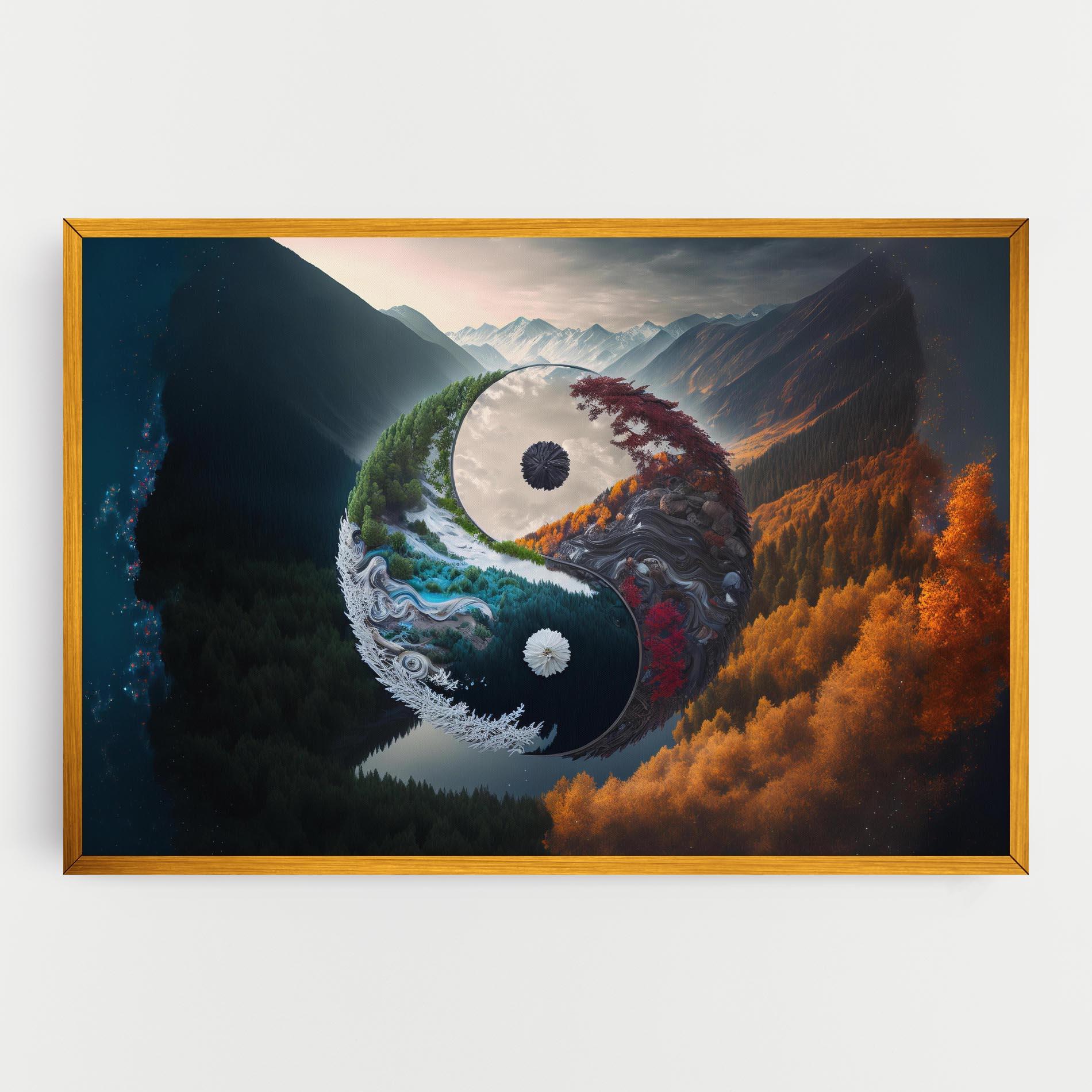 Vászonkép Mountain Yinyang mockup 0