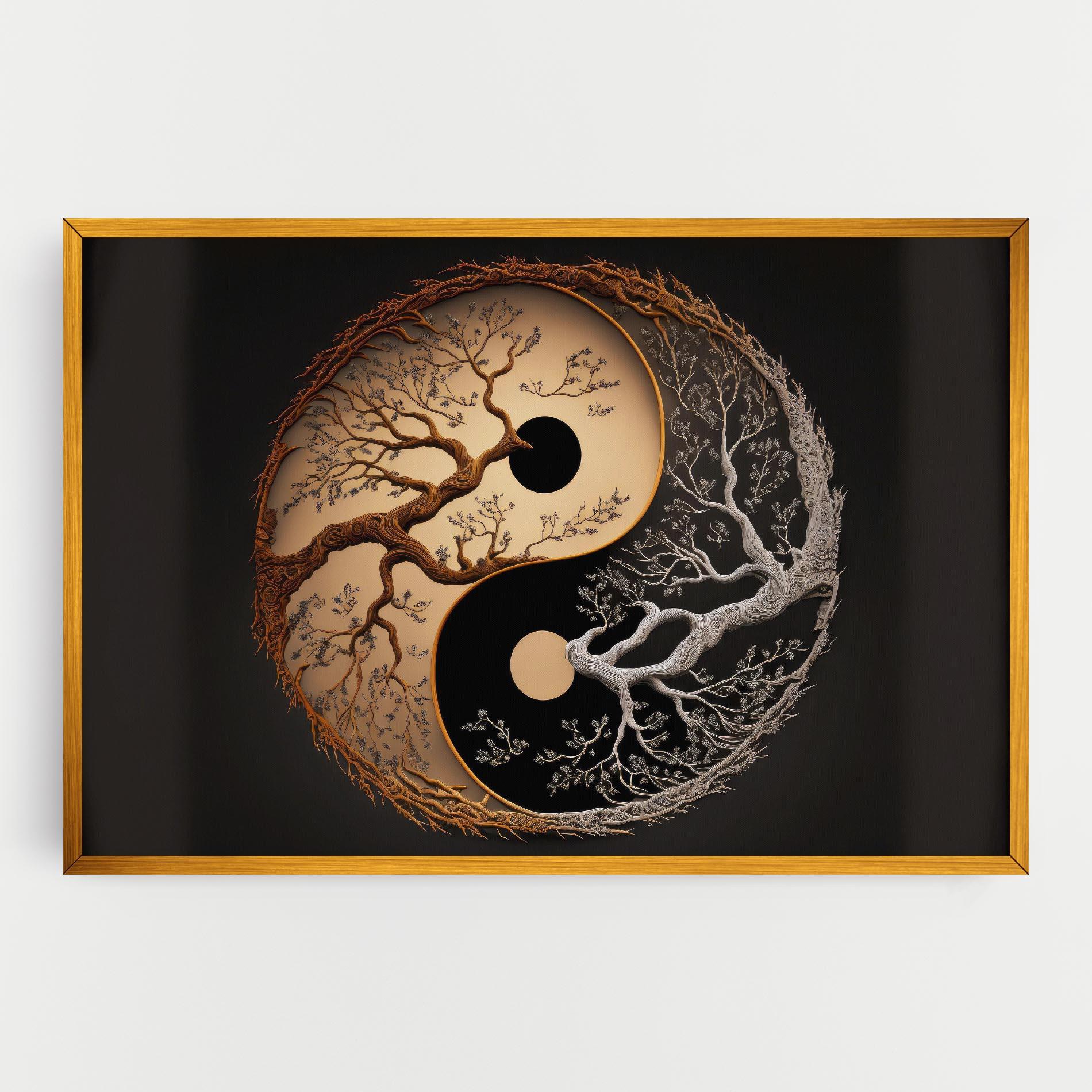 Vászonkép Old Tree Yinyang mockup 0