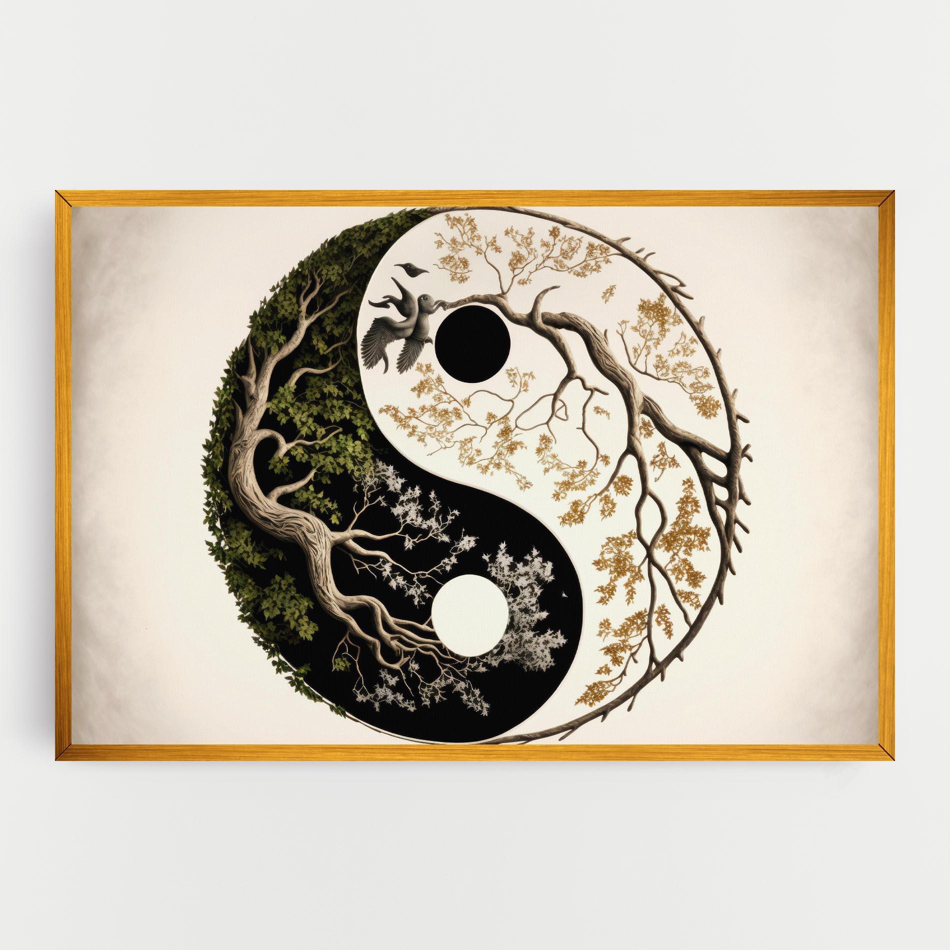 Vászonkép Tree Yinyang mockup 0