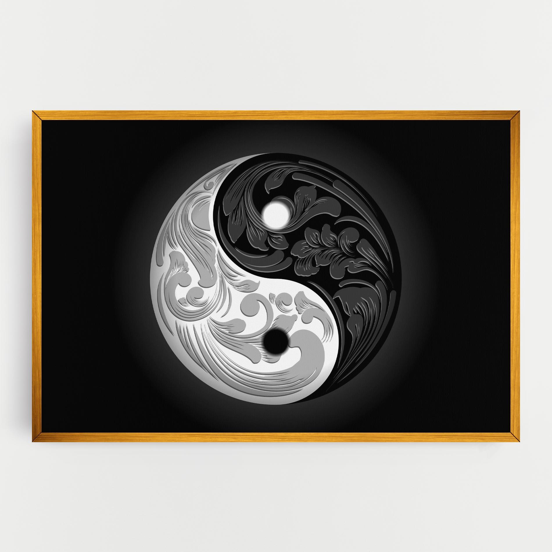 Vászonkép Yinyang Grey mockup 0