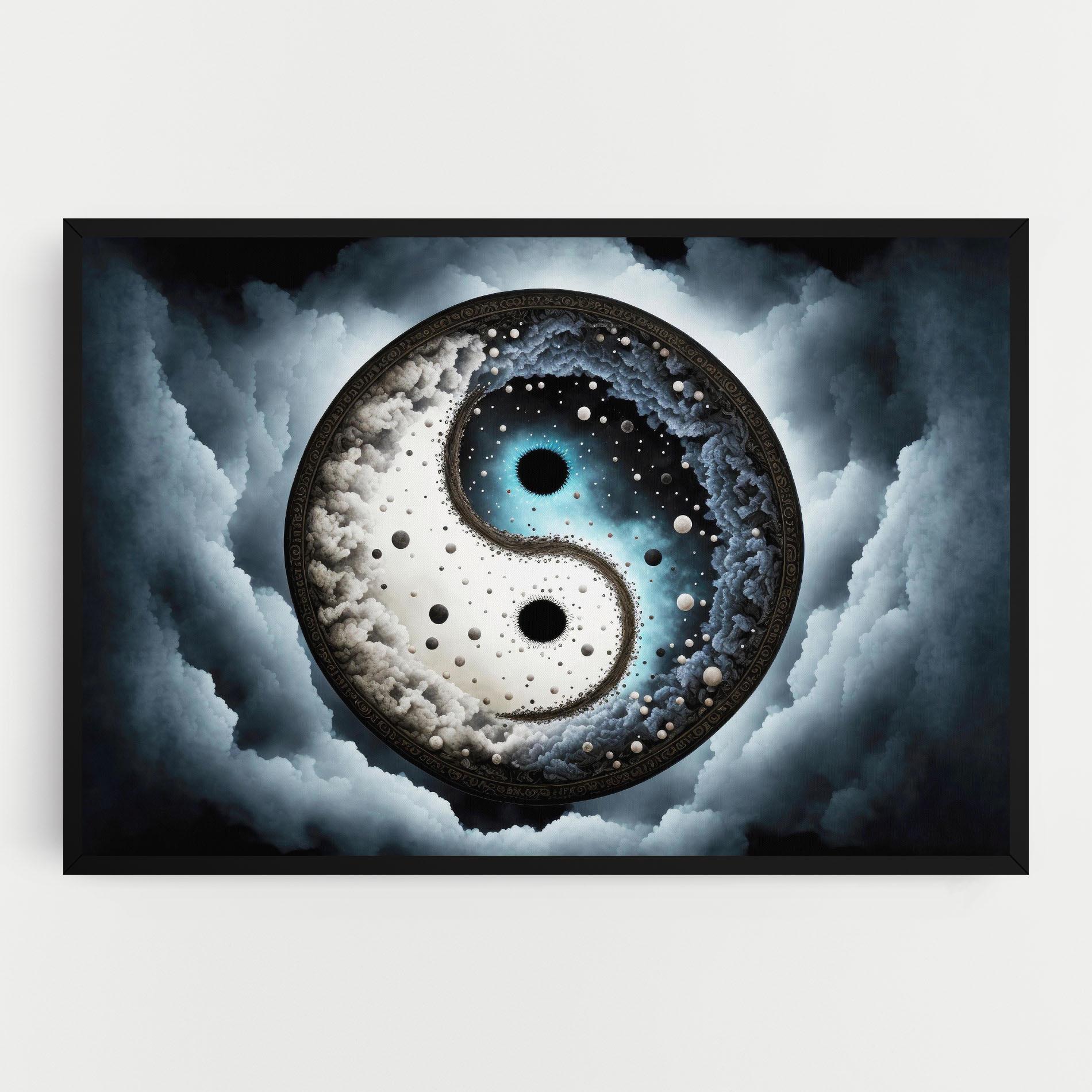 Vászonkép Black Blue Yinyang mockup 0