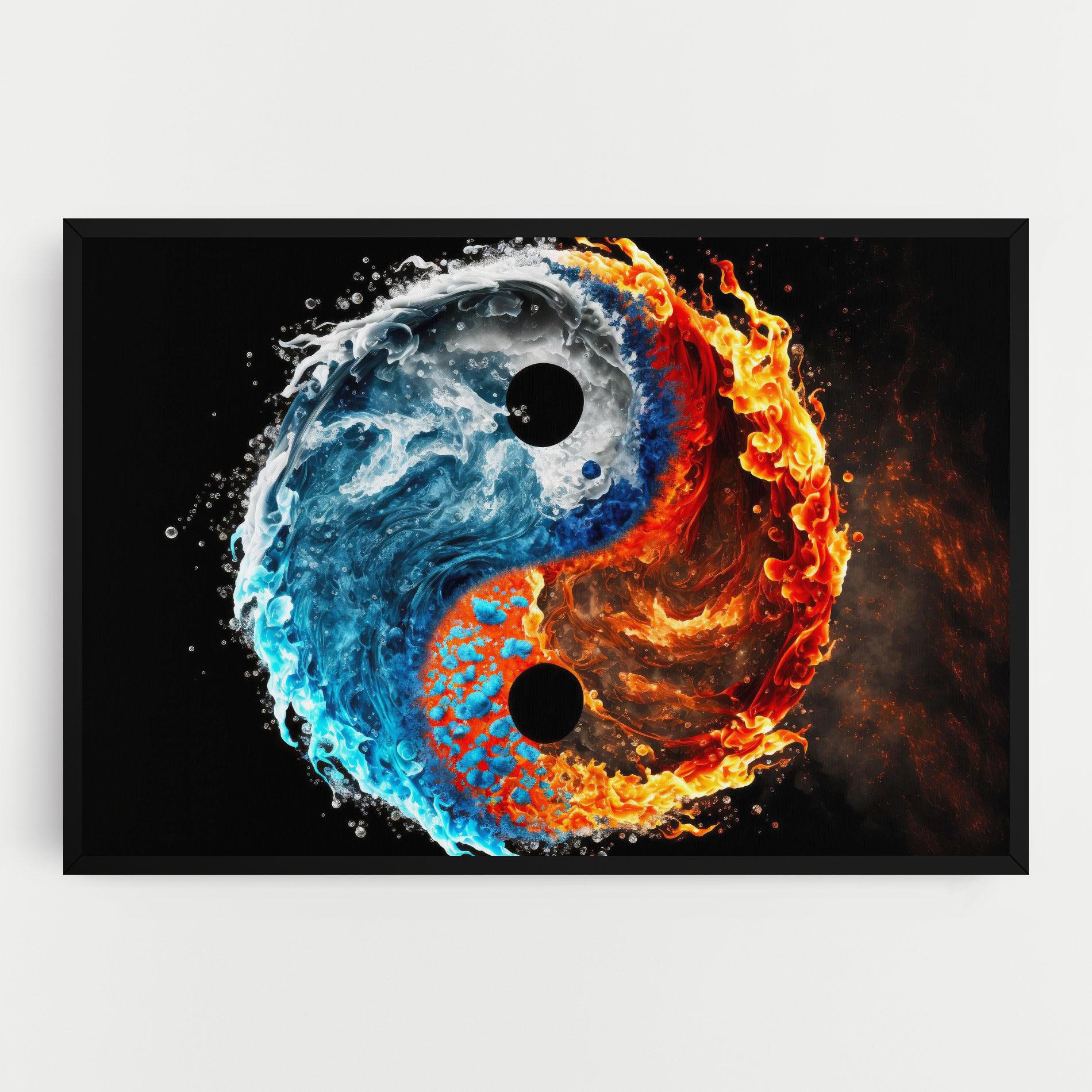 Vászonkép Fire Water Yin Yang mockup 0