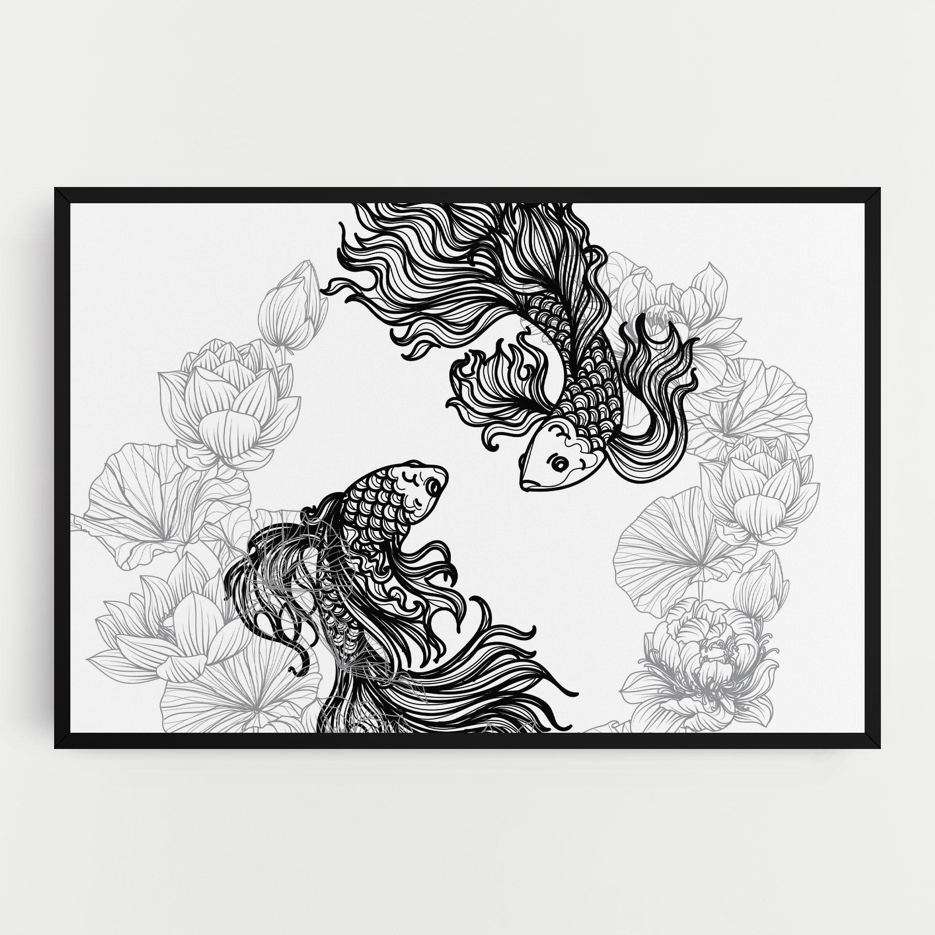 Vászonkép Fish Yinyang mockup 0