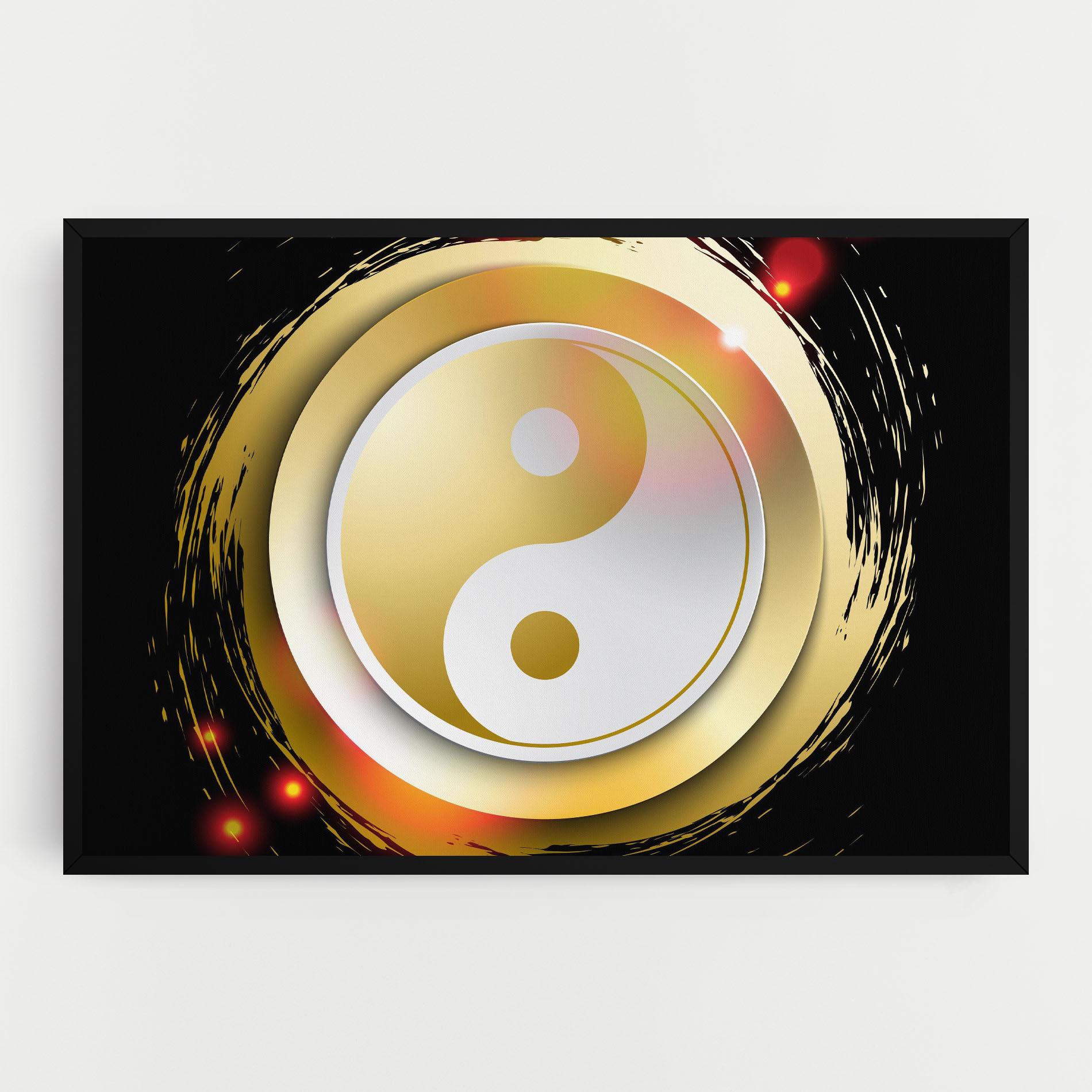 Vászonkép Gold Light Yinyang mockup 0