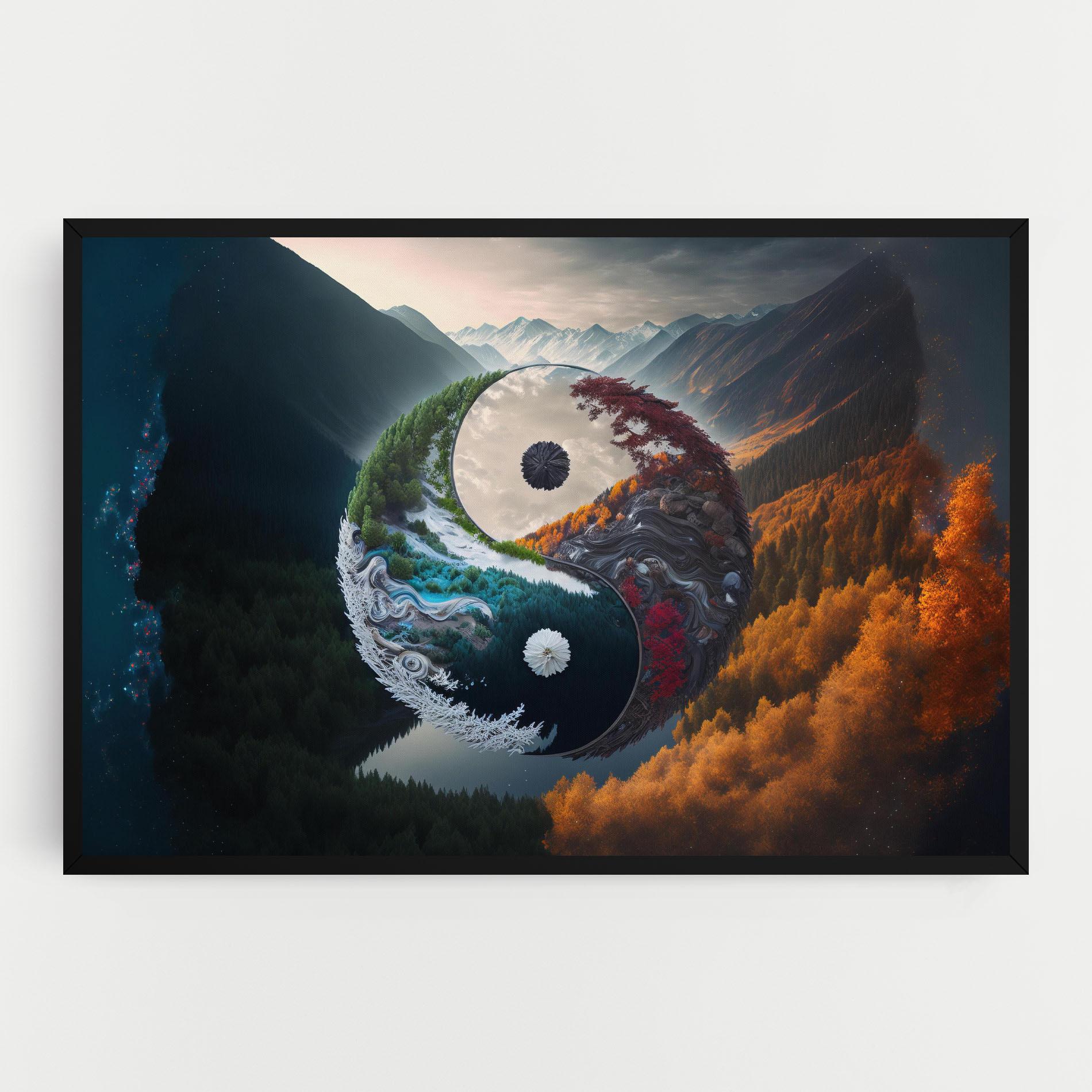 Vászonkép Mountain Yinyang mockup 0