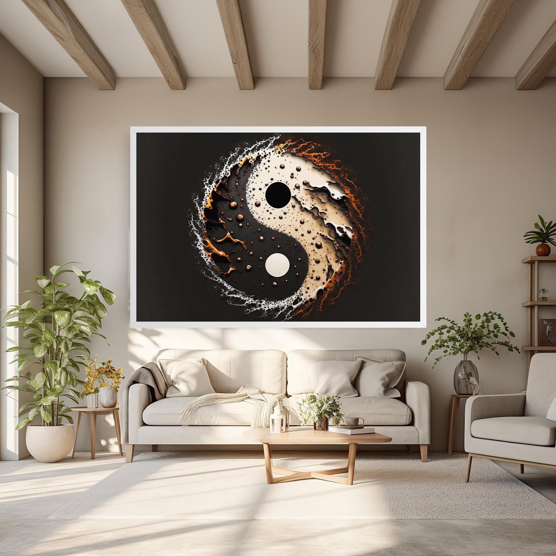 Vászonkép Brown Liquid Yinyang mockup 6