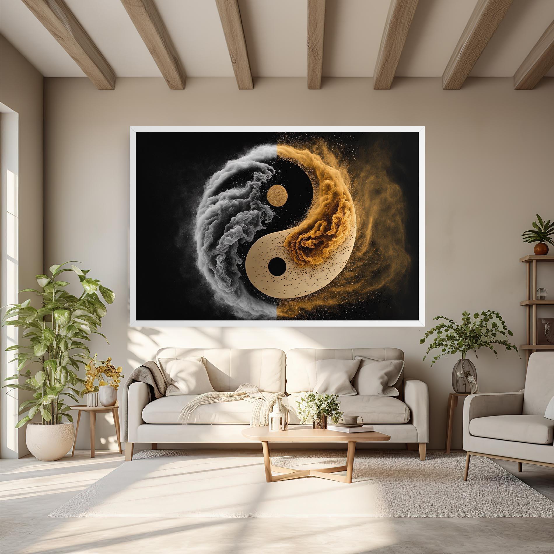 Vászonkép Cream Smoke Yinyang mockup 6