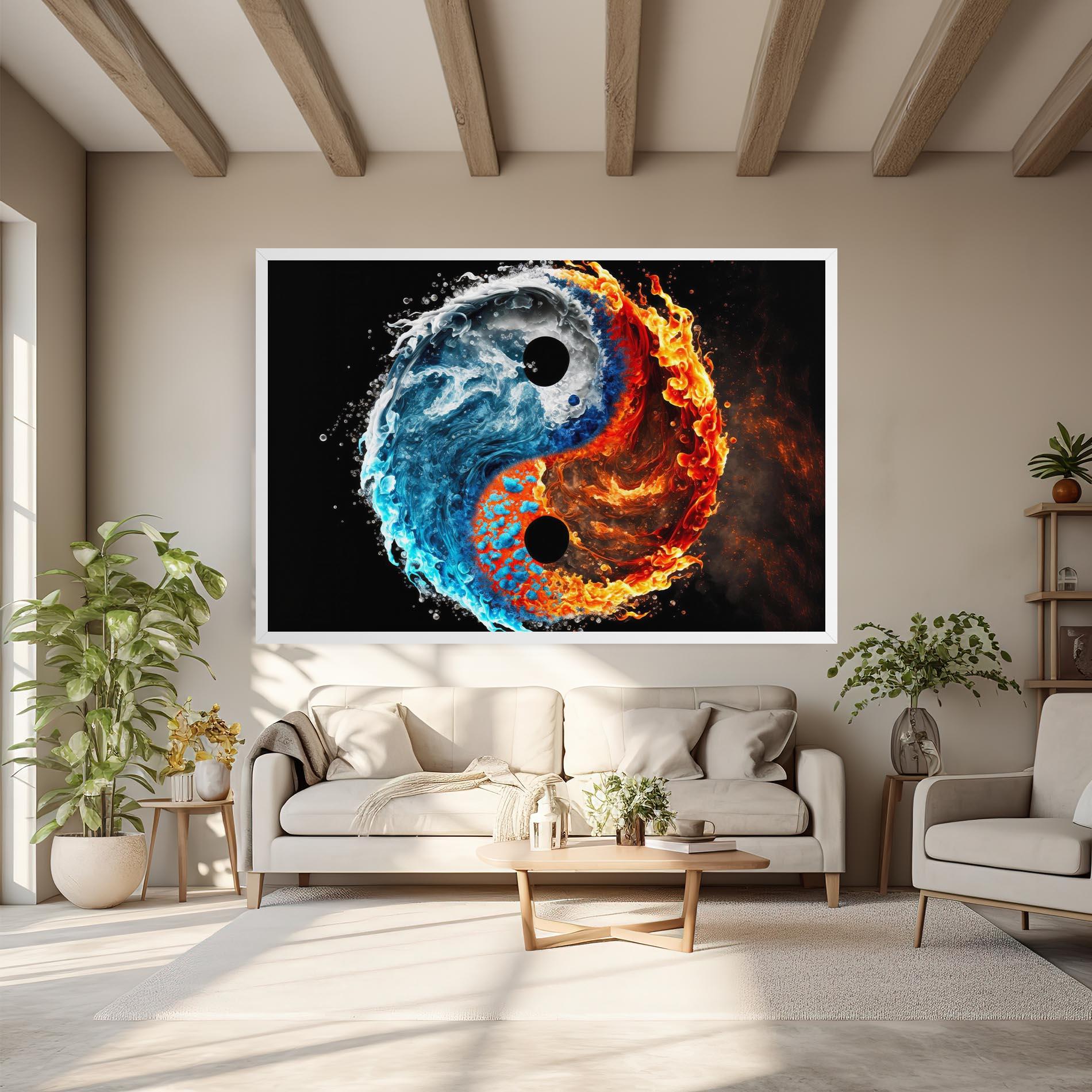 Vászonkép Fire Water Yin Yang mockup 6
