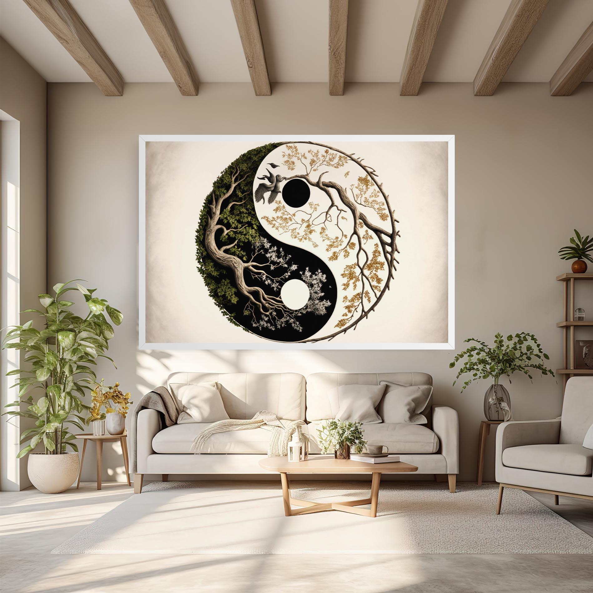 Vászonkép Tree Yinyang mockup 6