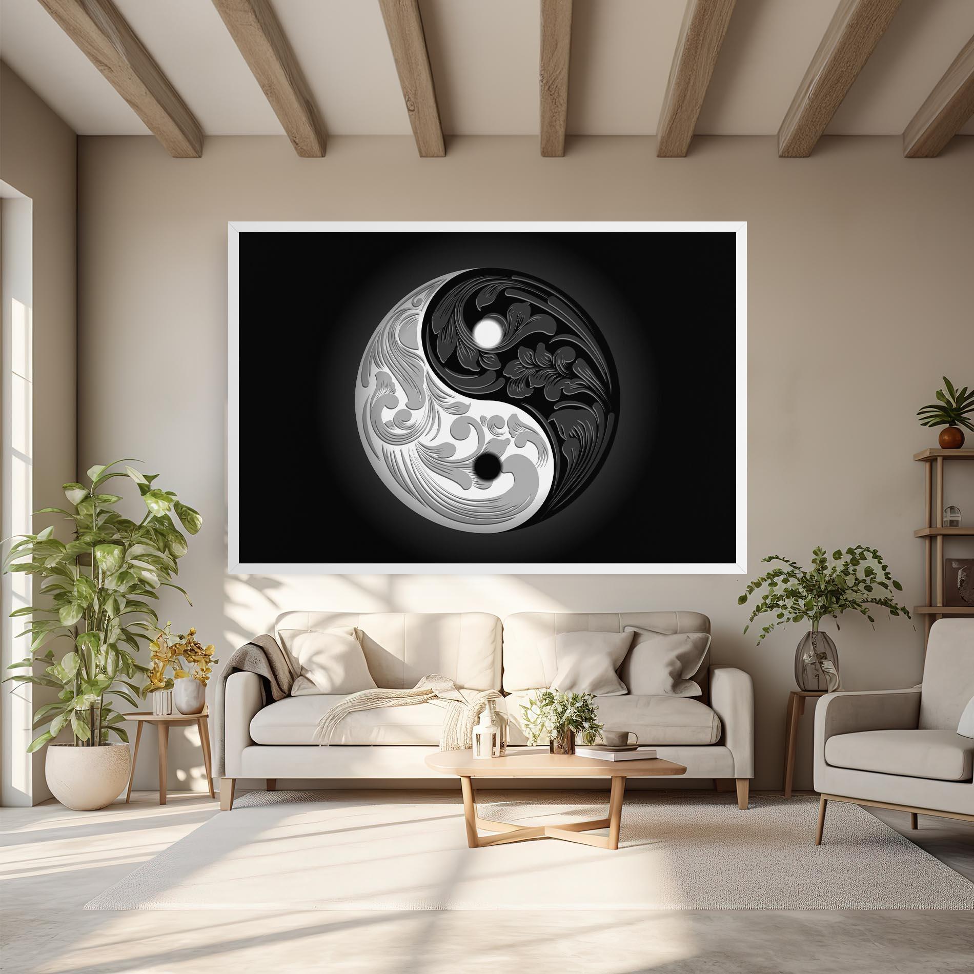Vászonkép Yinyang Grey mockup 6