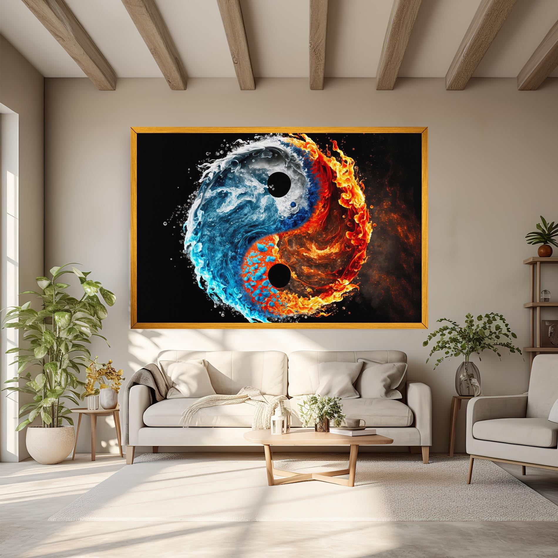 Vászonkép Fire Water Yin Yang mockup 6
