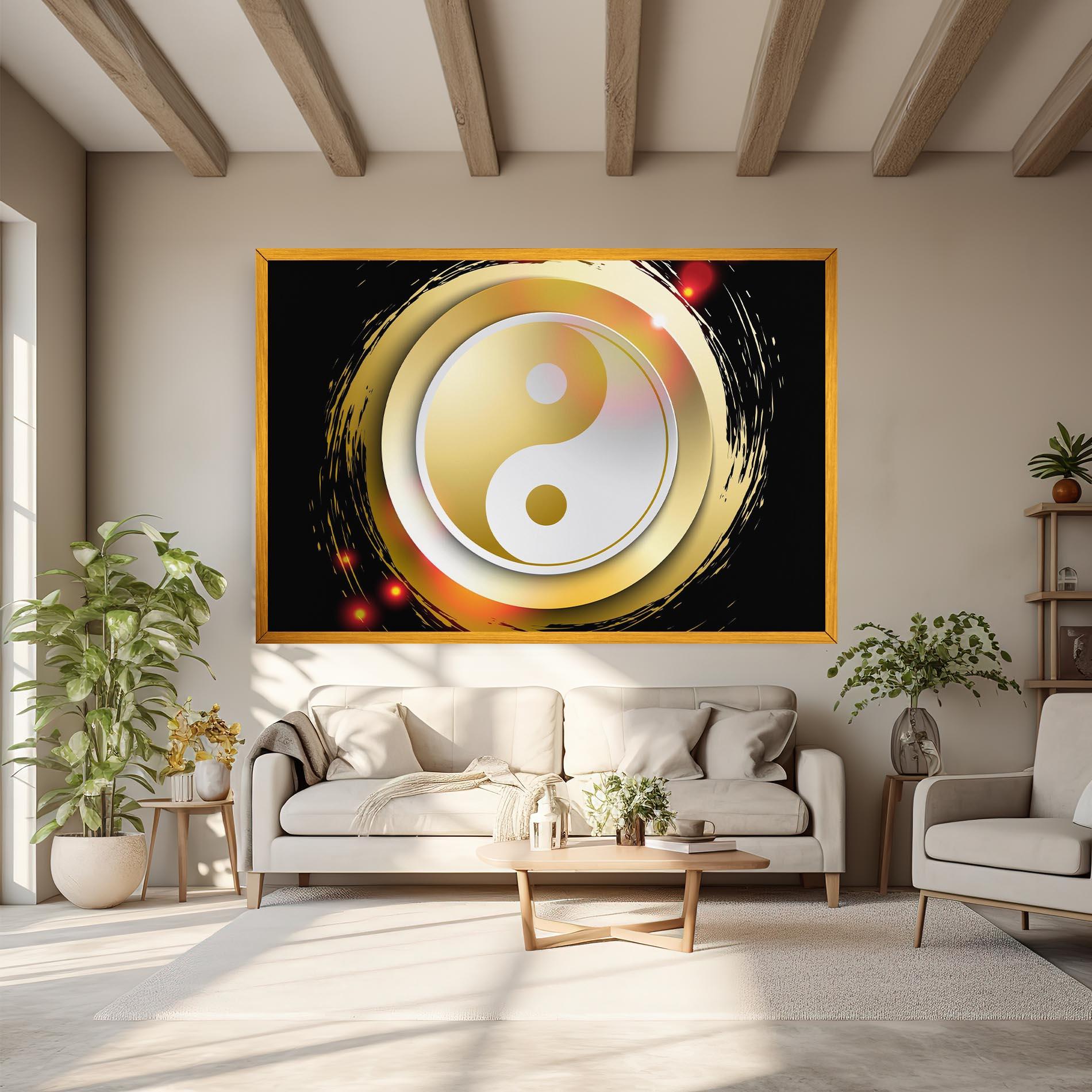 Vászonkép Gold Light Yinyang mockup 6