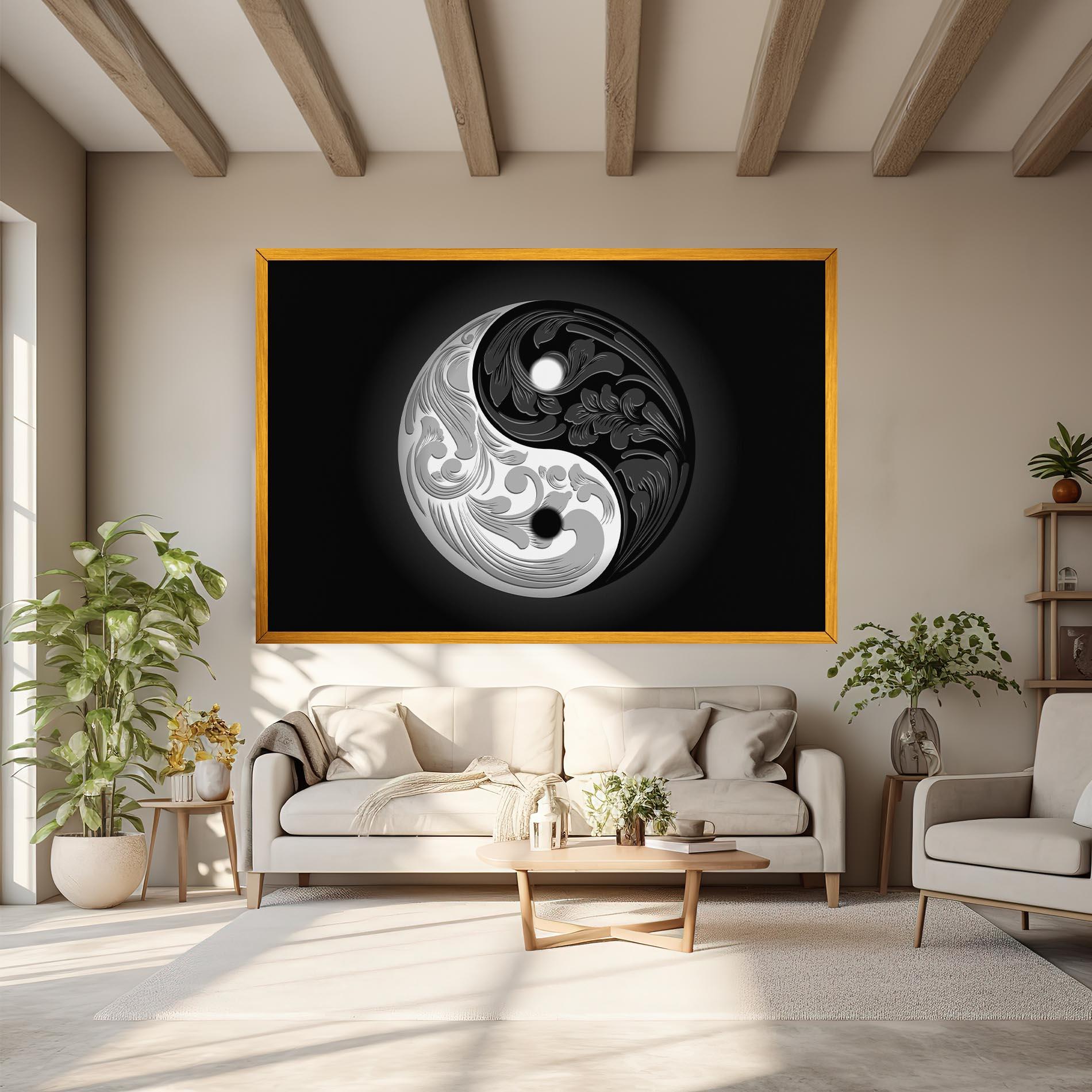 Vászonkép Yinyang Grey mockup 6