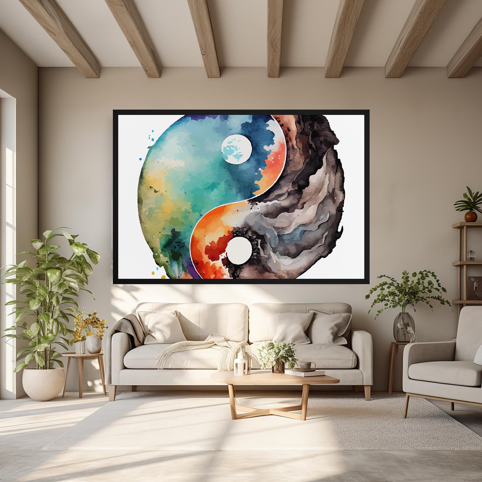 Vászonkép Earth Yinyang Art mockup 6