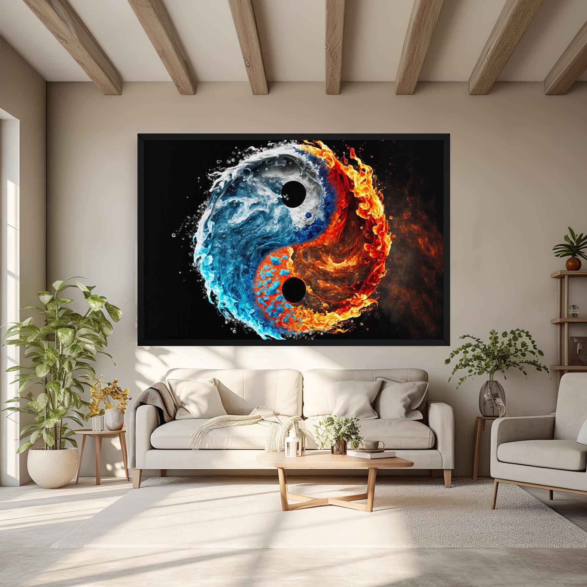 Vászonkép Fire Water Yin Yang mockup 6