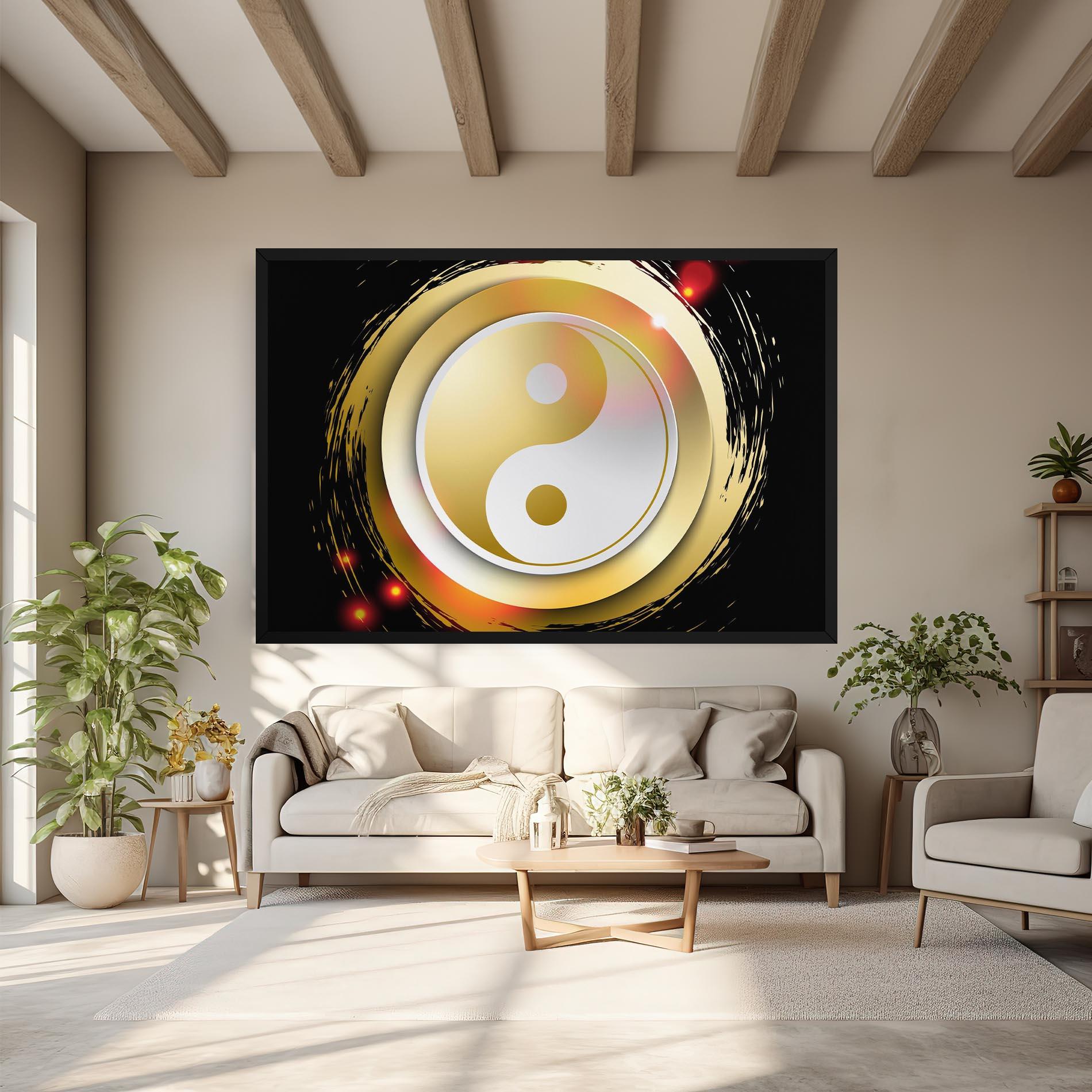 Vászonkép Gold Light Yinyang mockup 6