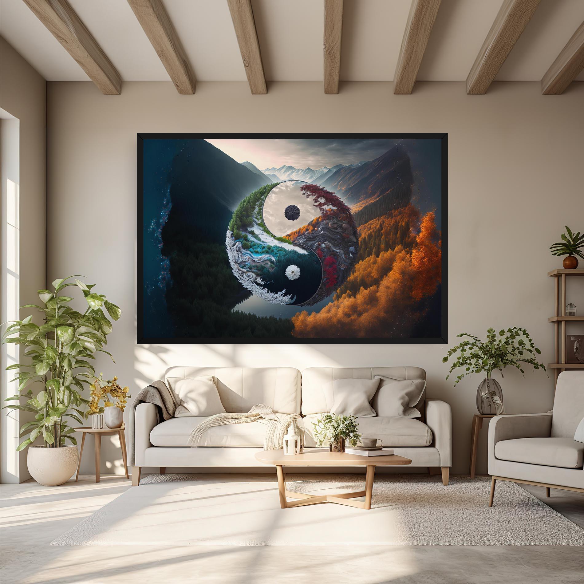 Vászonkép Mountain Yinyang mockup 6