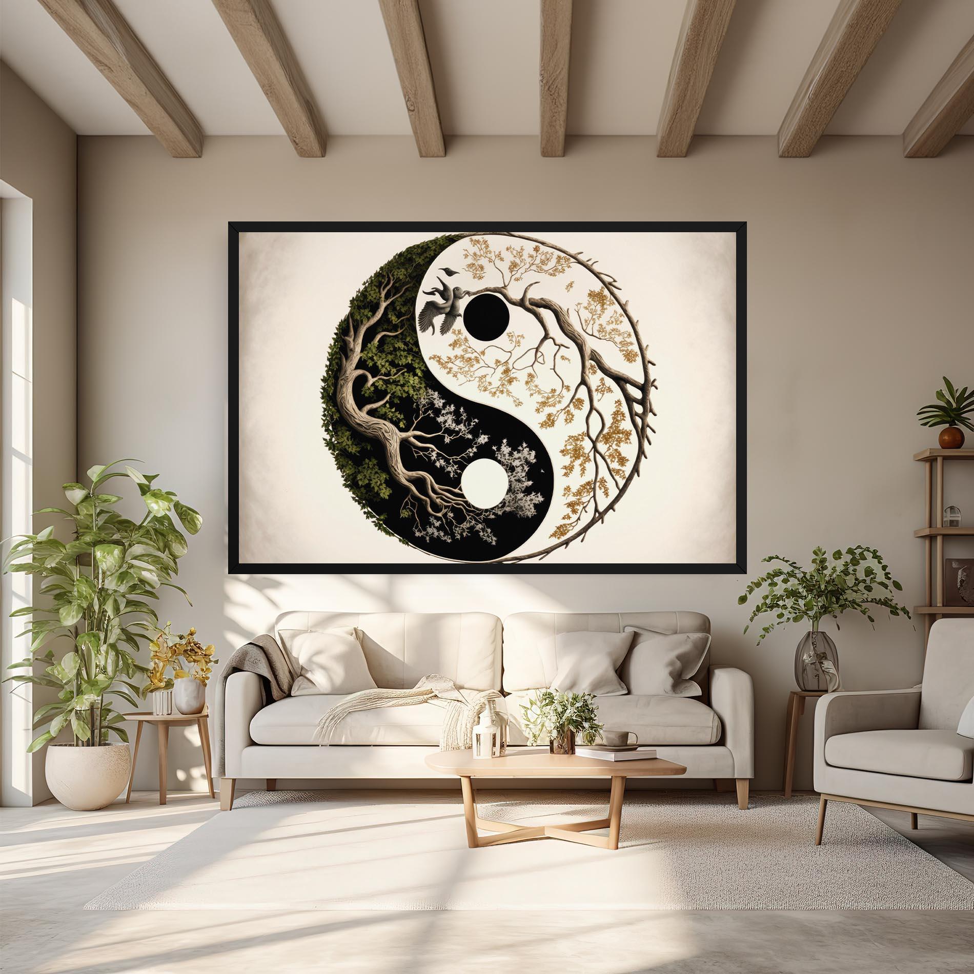 Vászonkép Tree Yinyang mockup 6