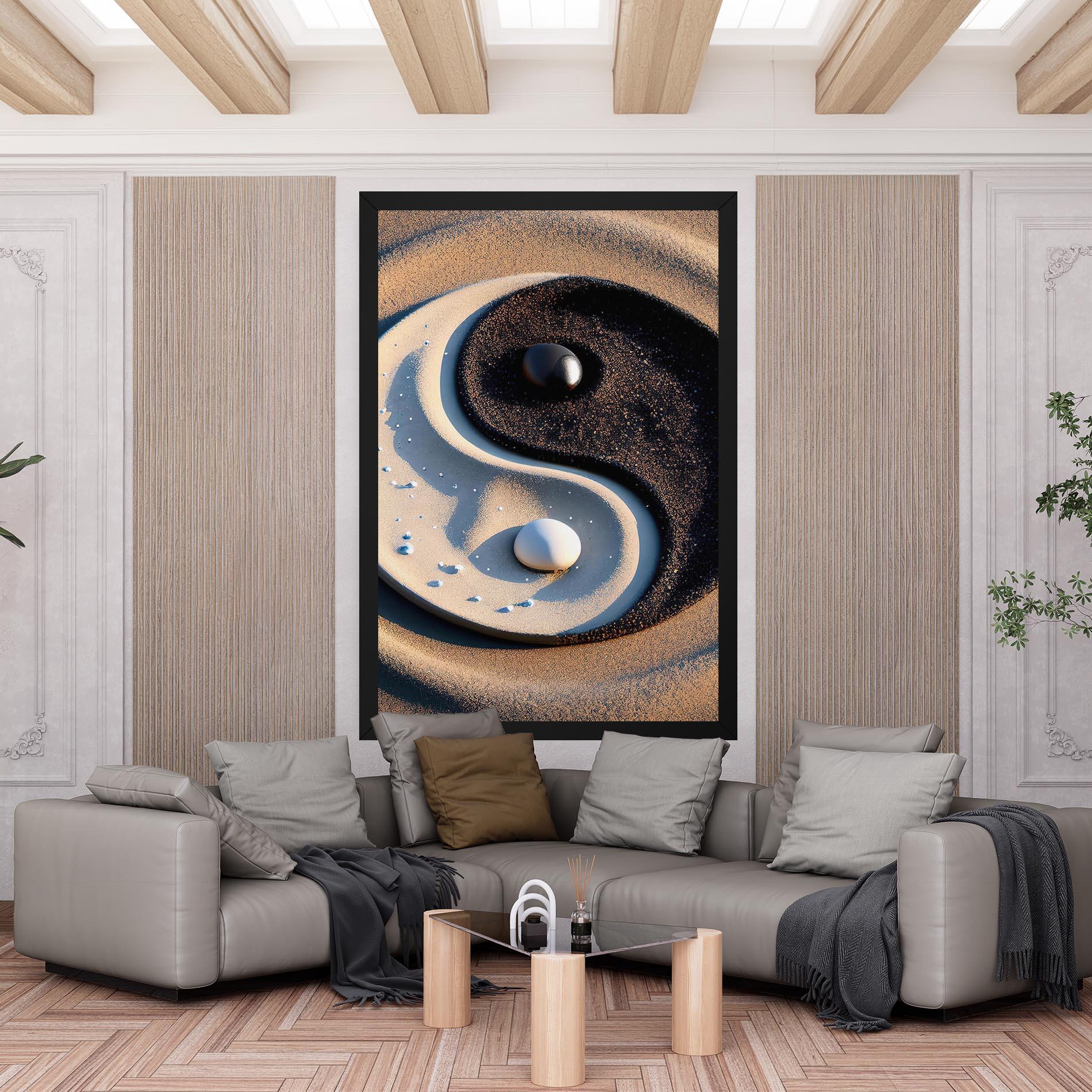 Vászonkép Pretty Sand Yinyang mockup 6
