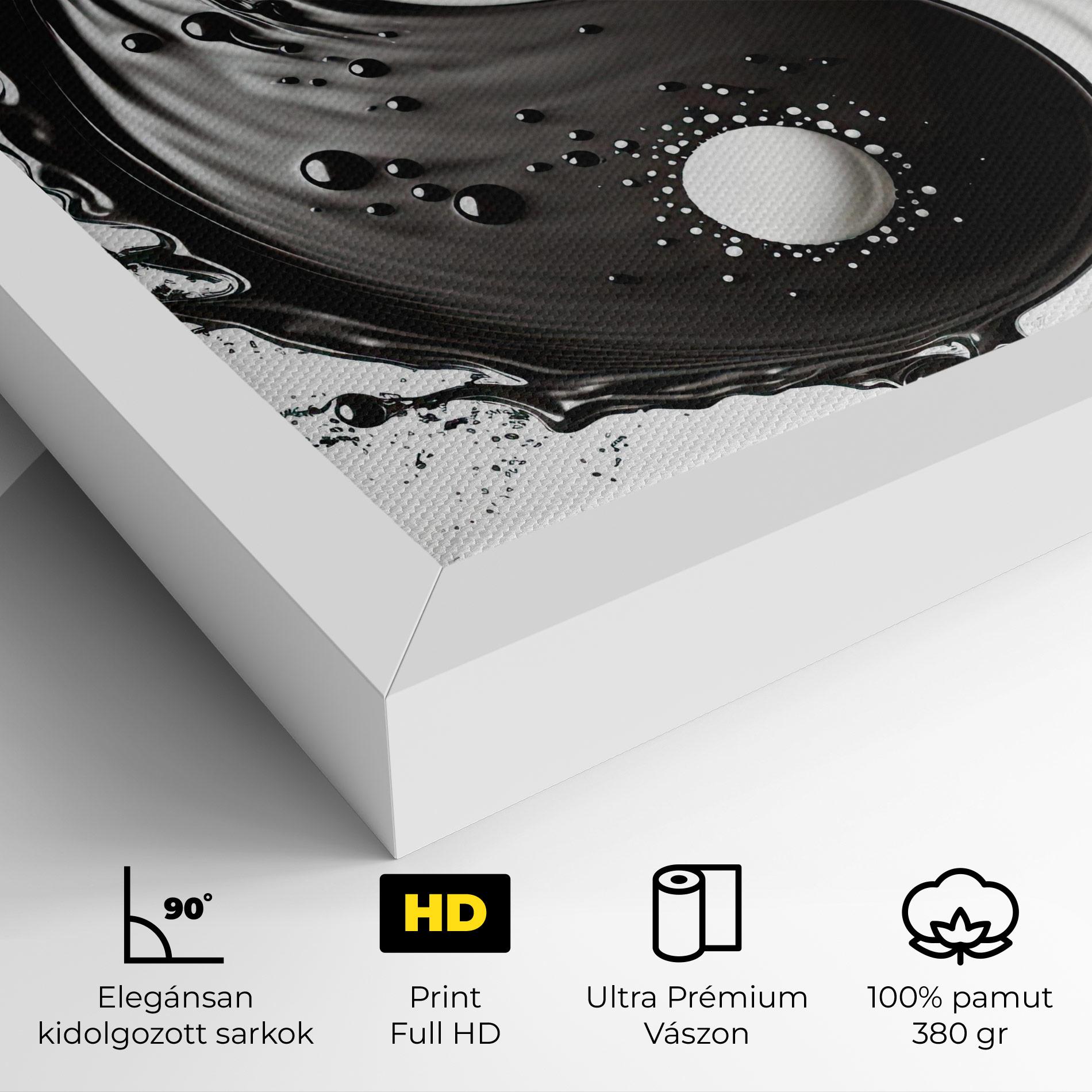 Vászonkép Black Liquid Yinyang mockup 4