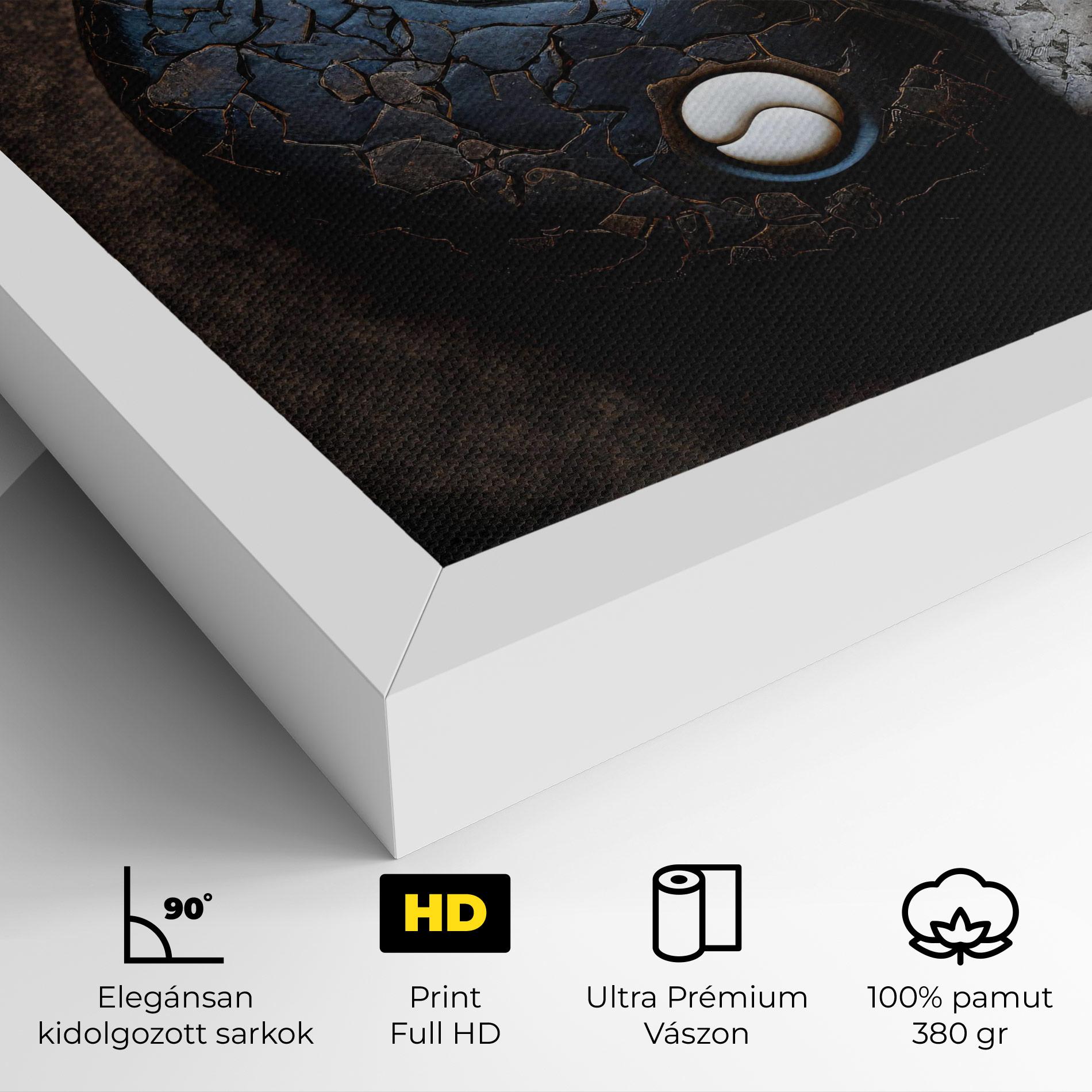 Vászonkép Black Stone Yinyang mockup 4