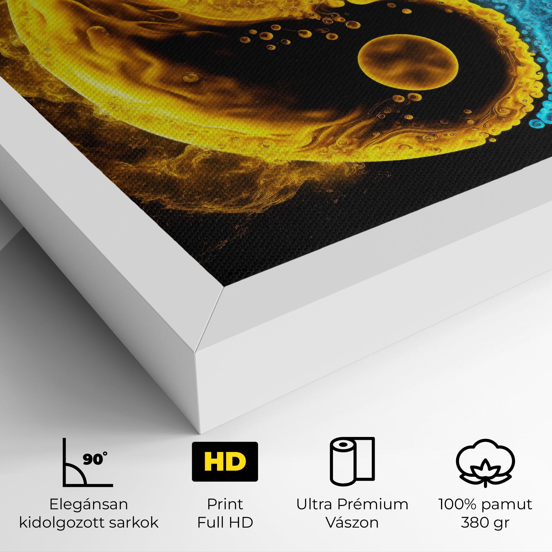 Vászonkép Yellow Blue Yinyang mockup 4
