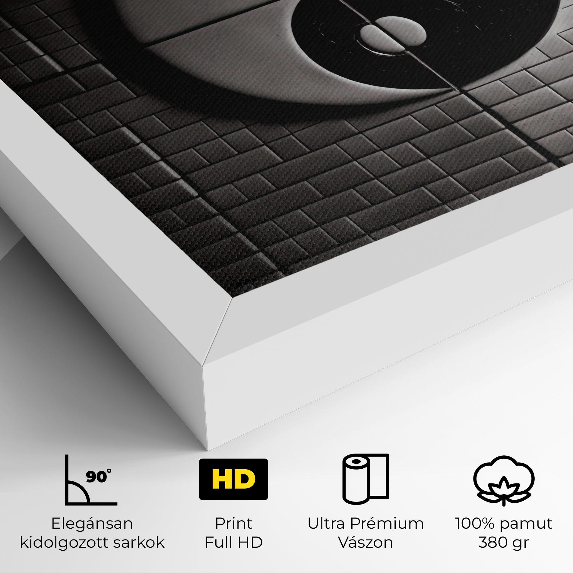 Vászonkép Yinyang Tiles Wall mockup 4