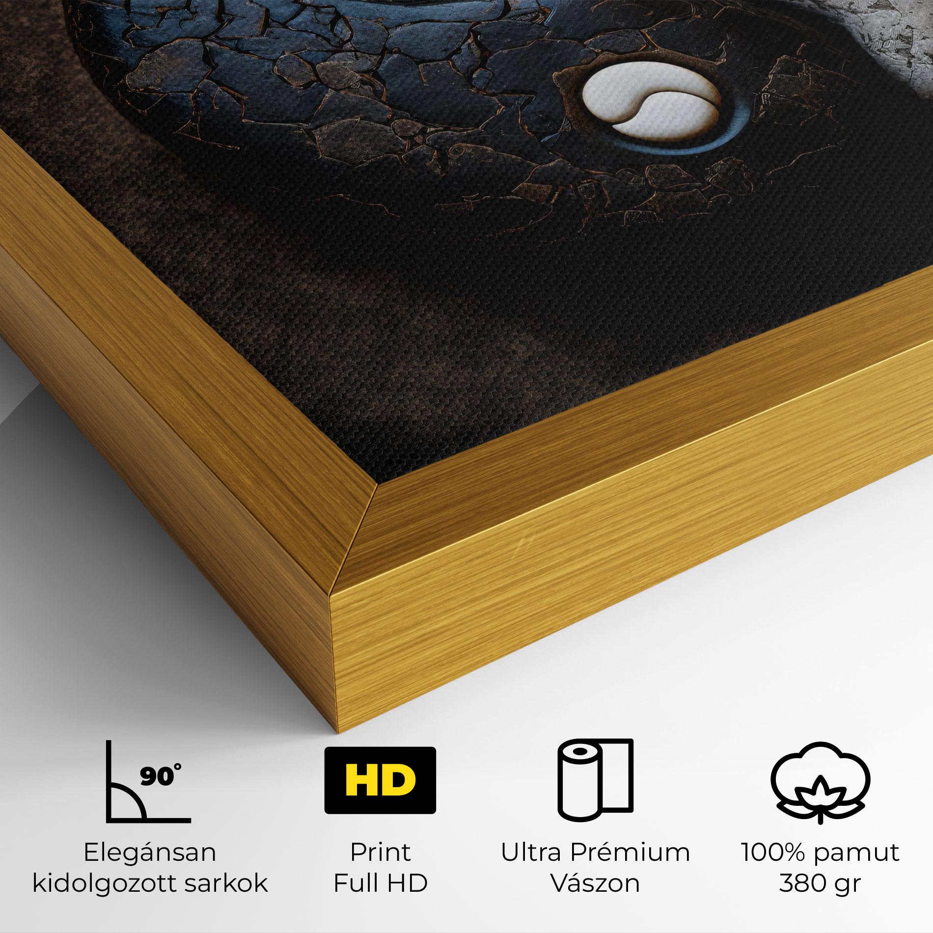 Vászonkép Black Stone Yinyang mockup 4
