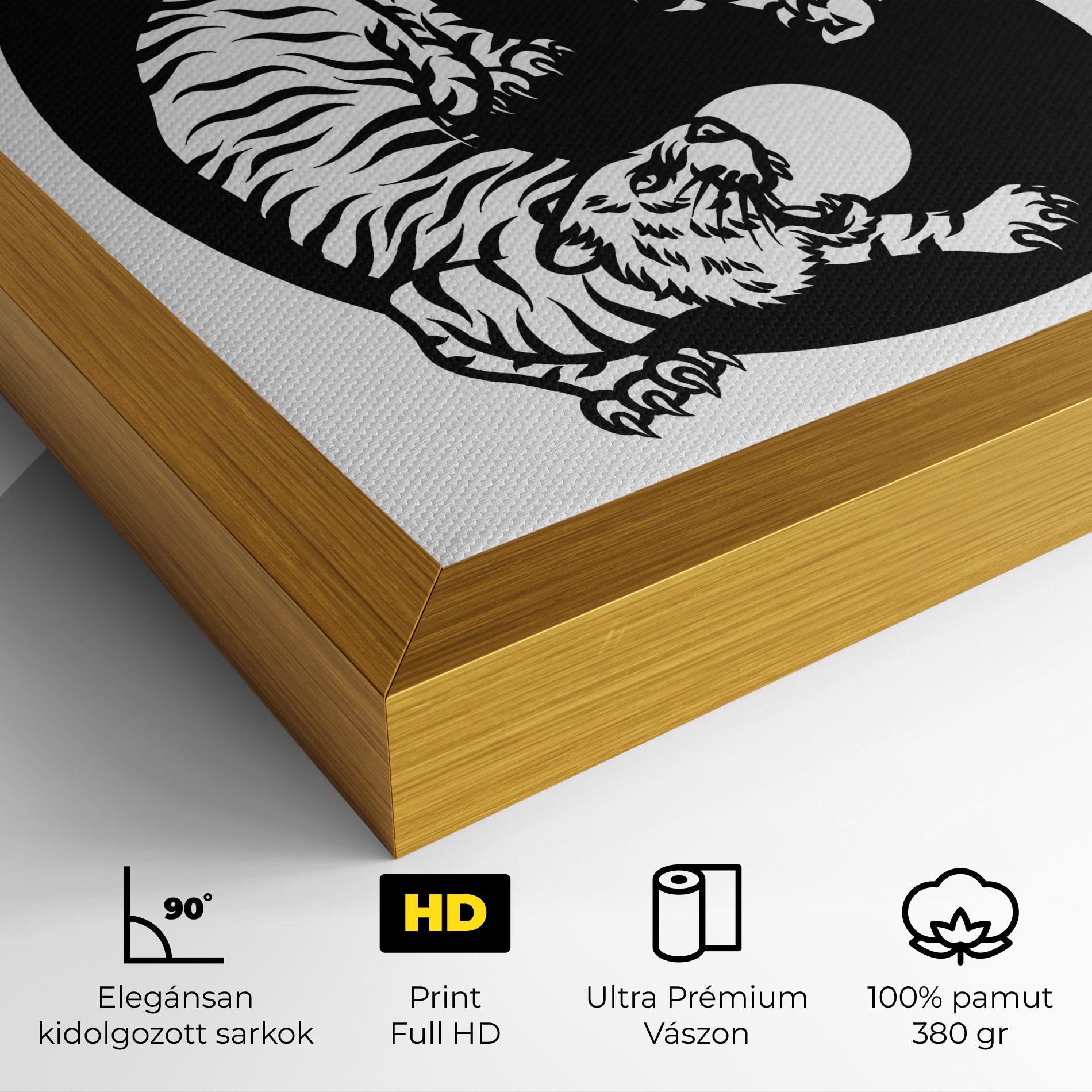Vászonkép Tiger Dragon Yinyang mockup 4