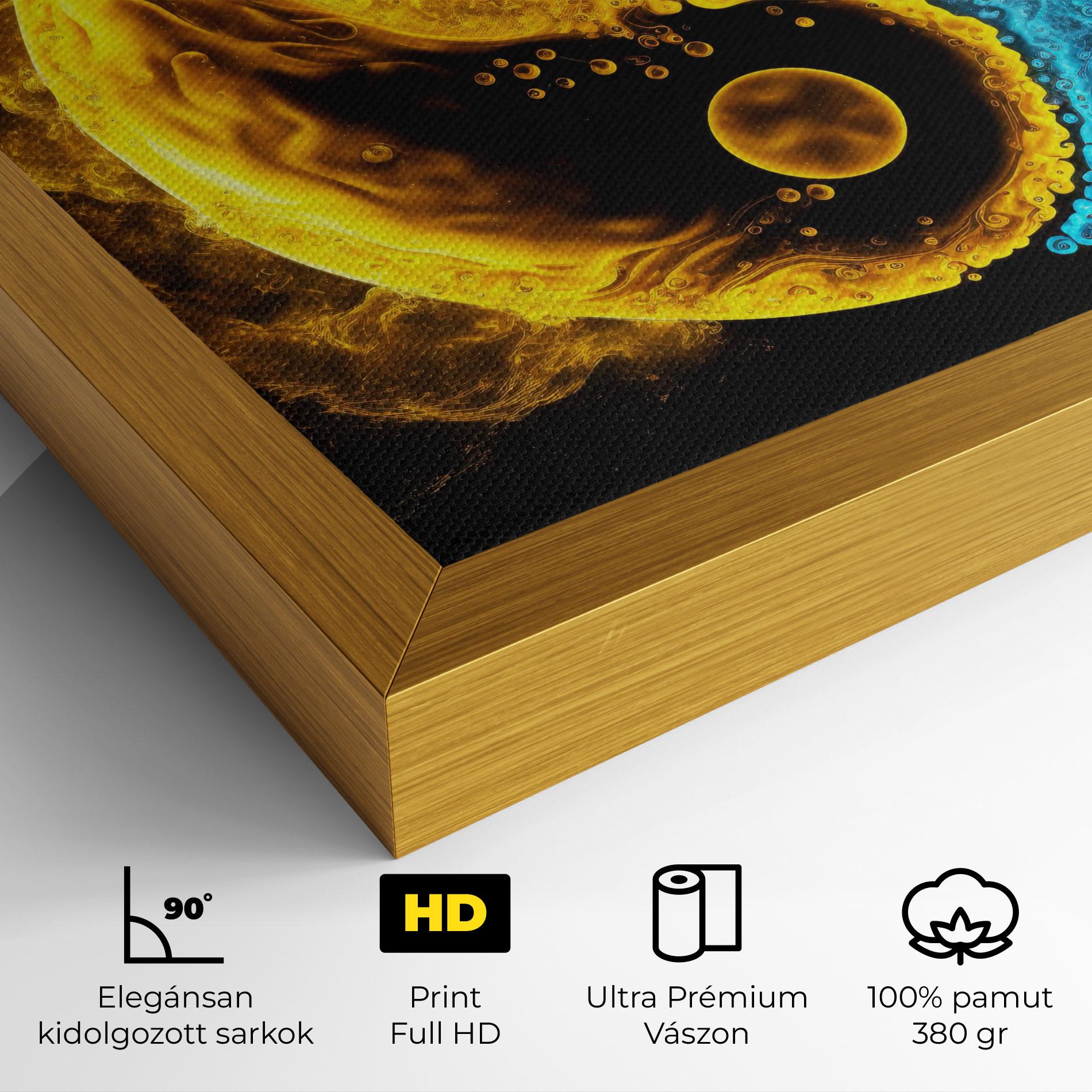 Vászonkép Yellow Blue Yinyang mockup 4