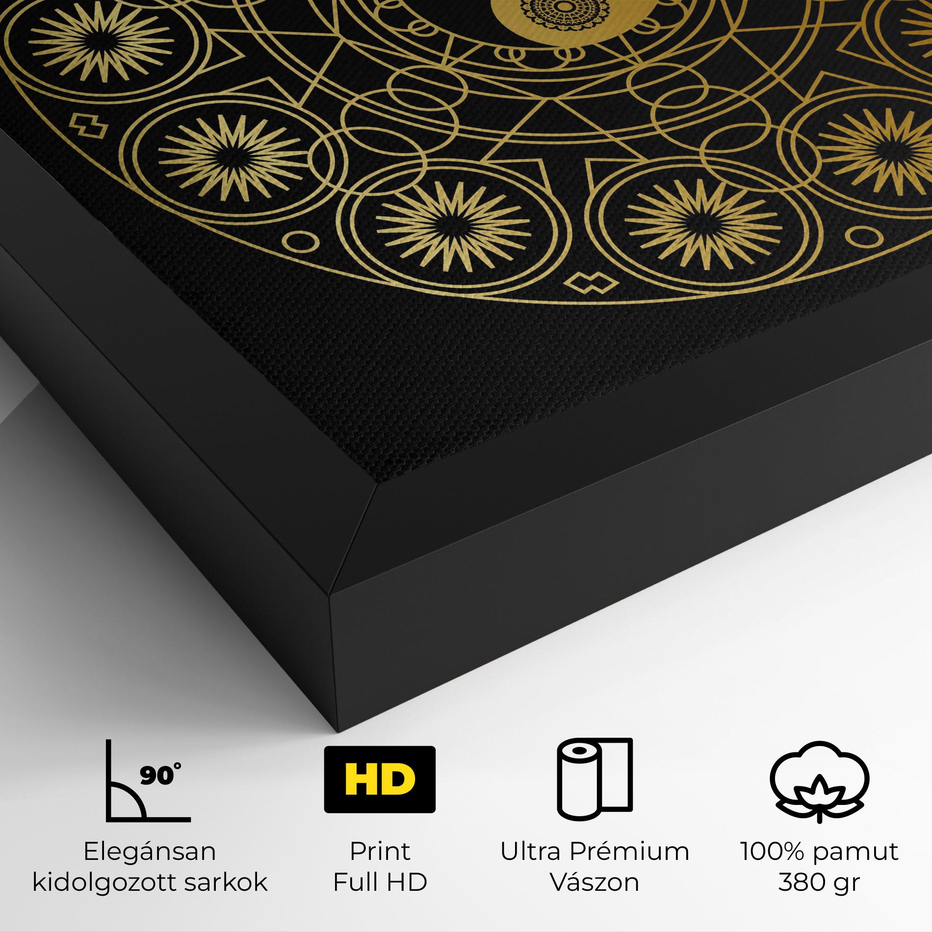 Vászonkép Gold Meditation Mandala mockup 4