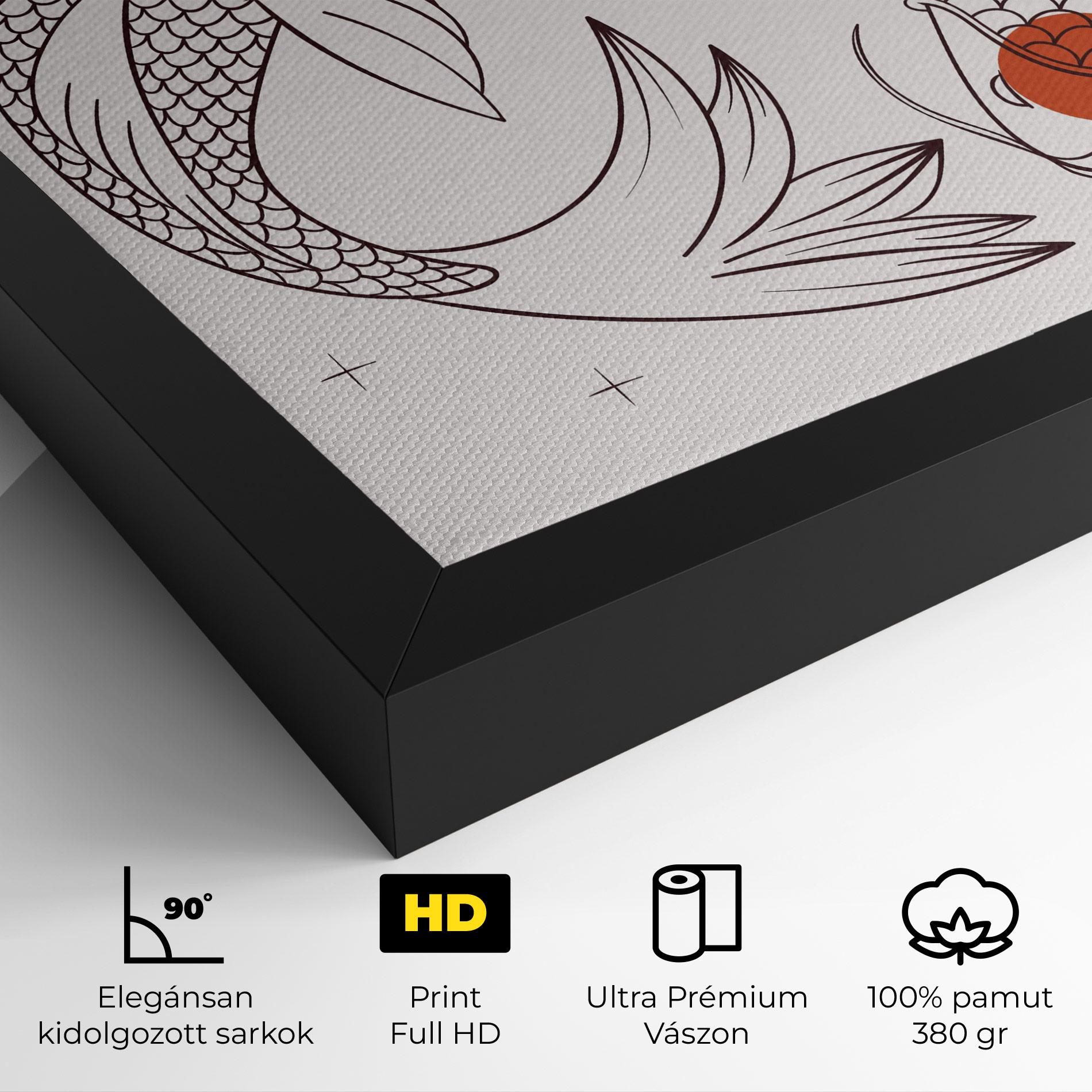 Vászonkép Koi Yinyang Art mockup 4