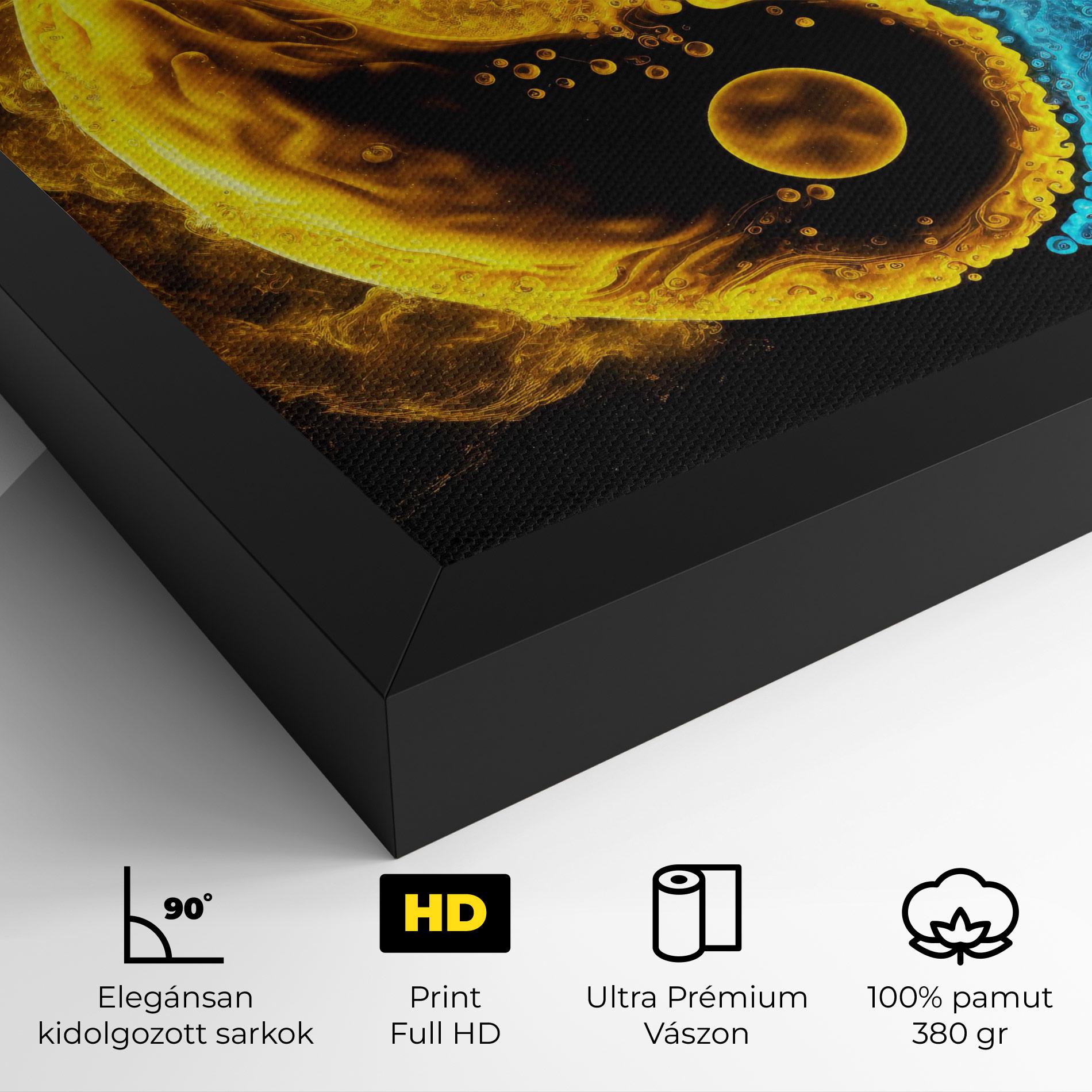 Vászonkép Yellow Blue Yinyang mockup 4