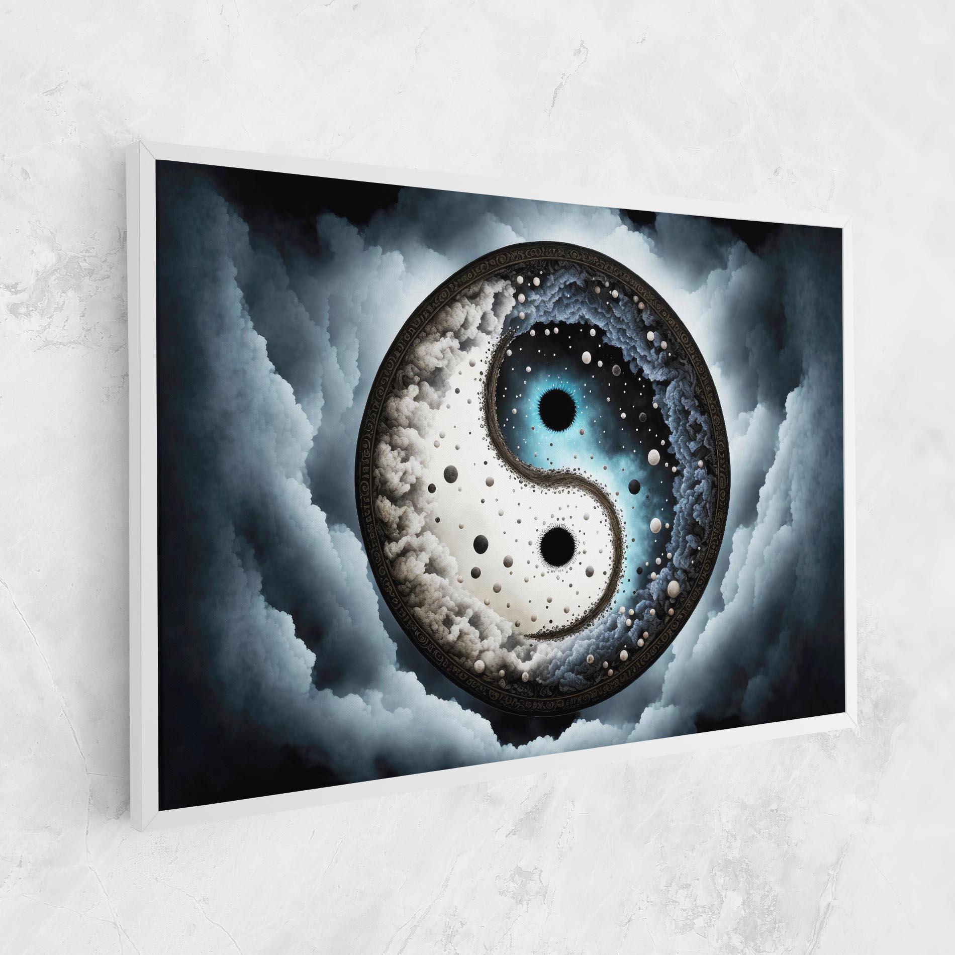 Vászonkép Black Blue Yinyang mockup 1