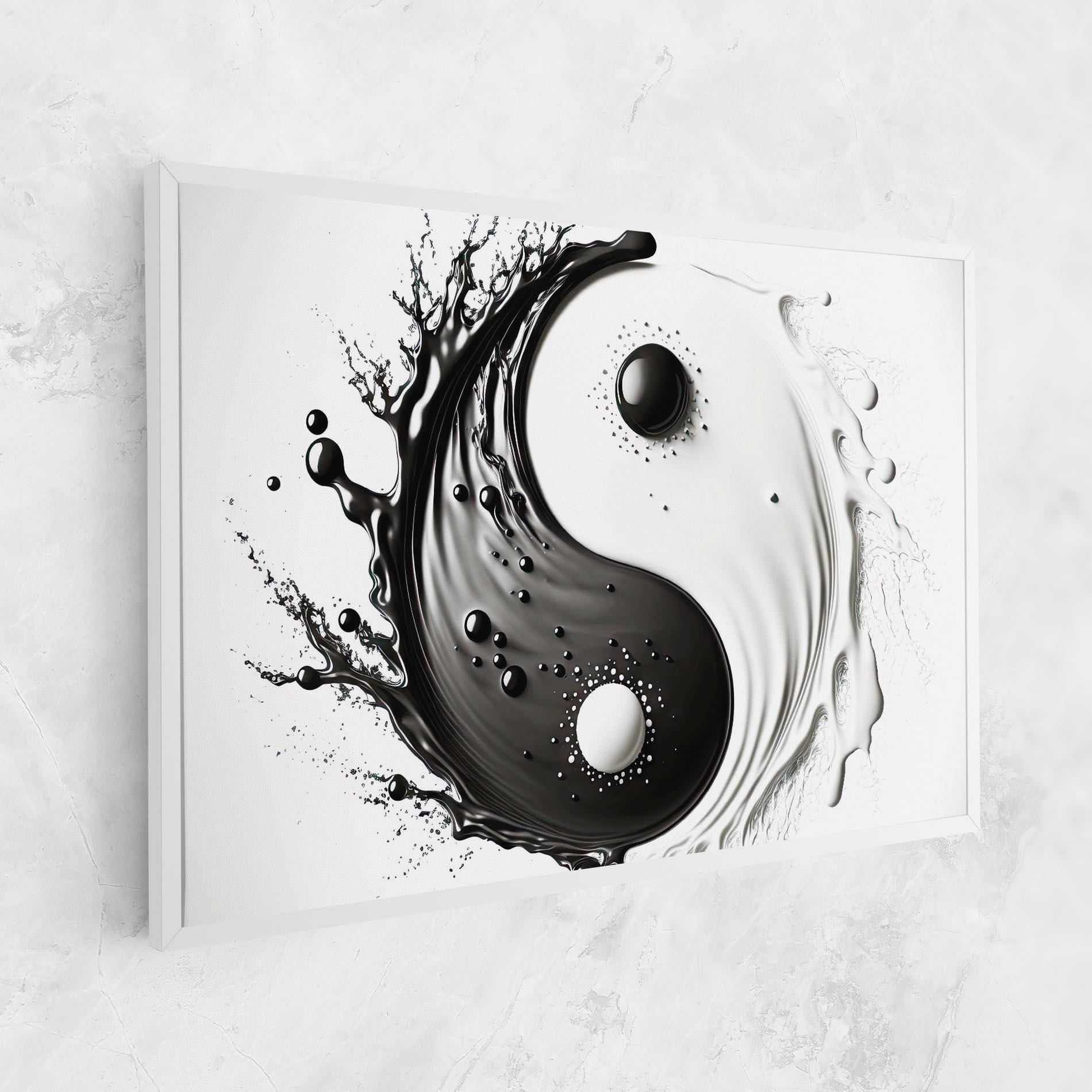 Vászonkép Black Liquid Yinyang mockup 1