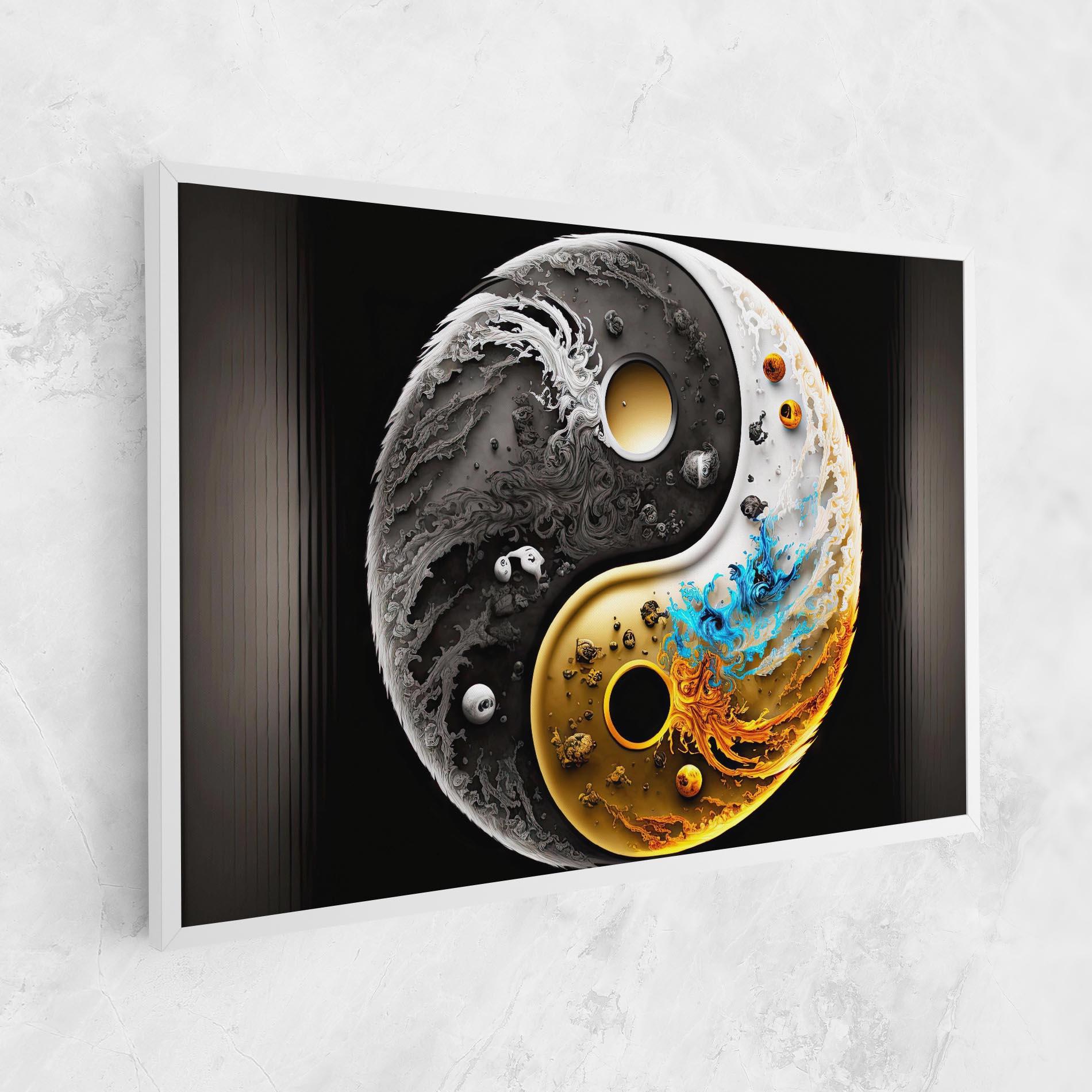 Vászonkép Black Yellow Yinyang mockup 1