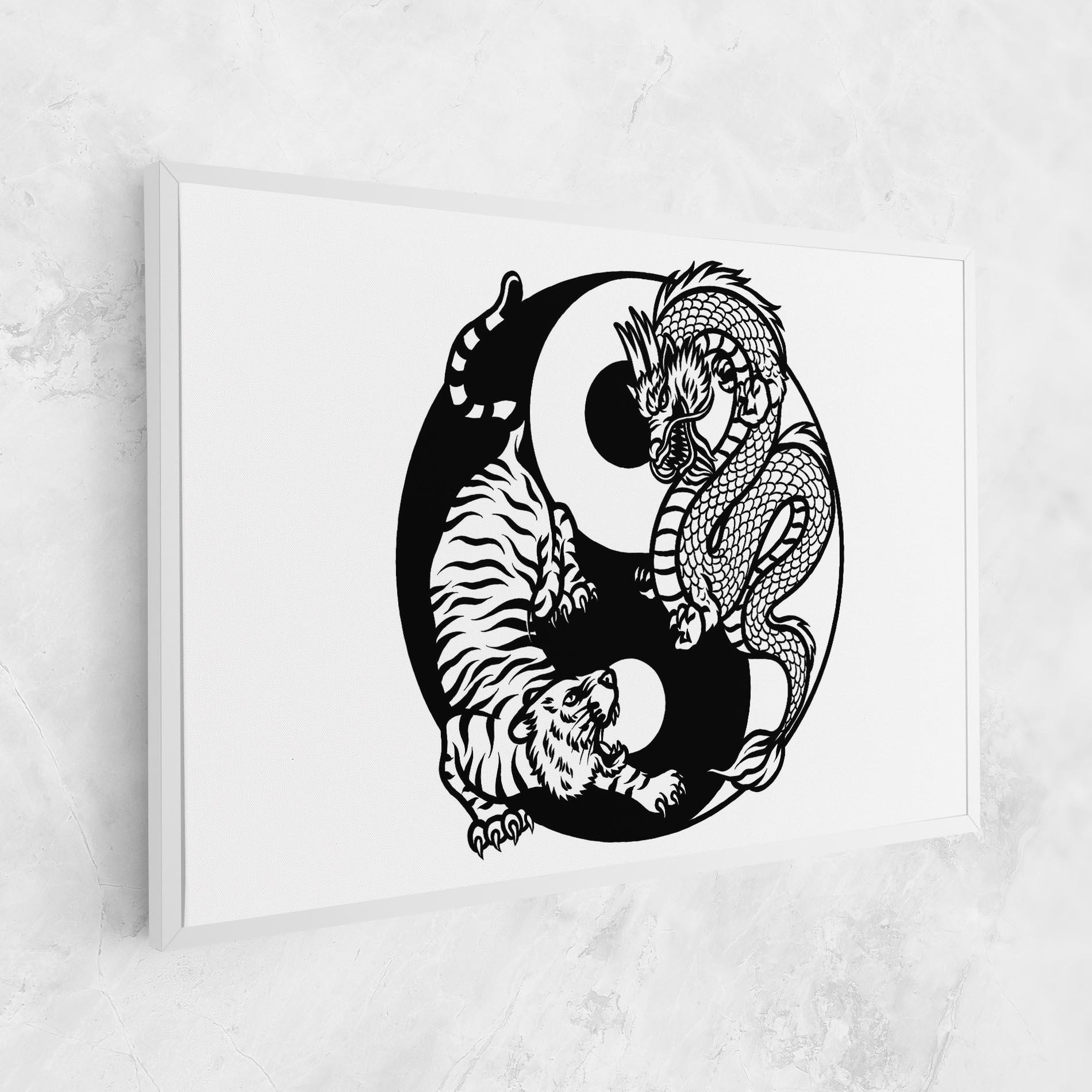 Vászonkép Tiger Dragon Yinyang mockup 1
